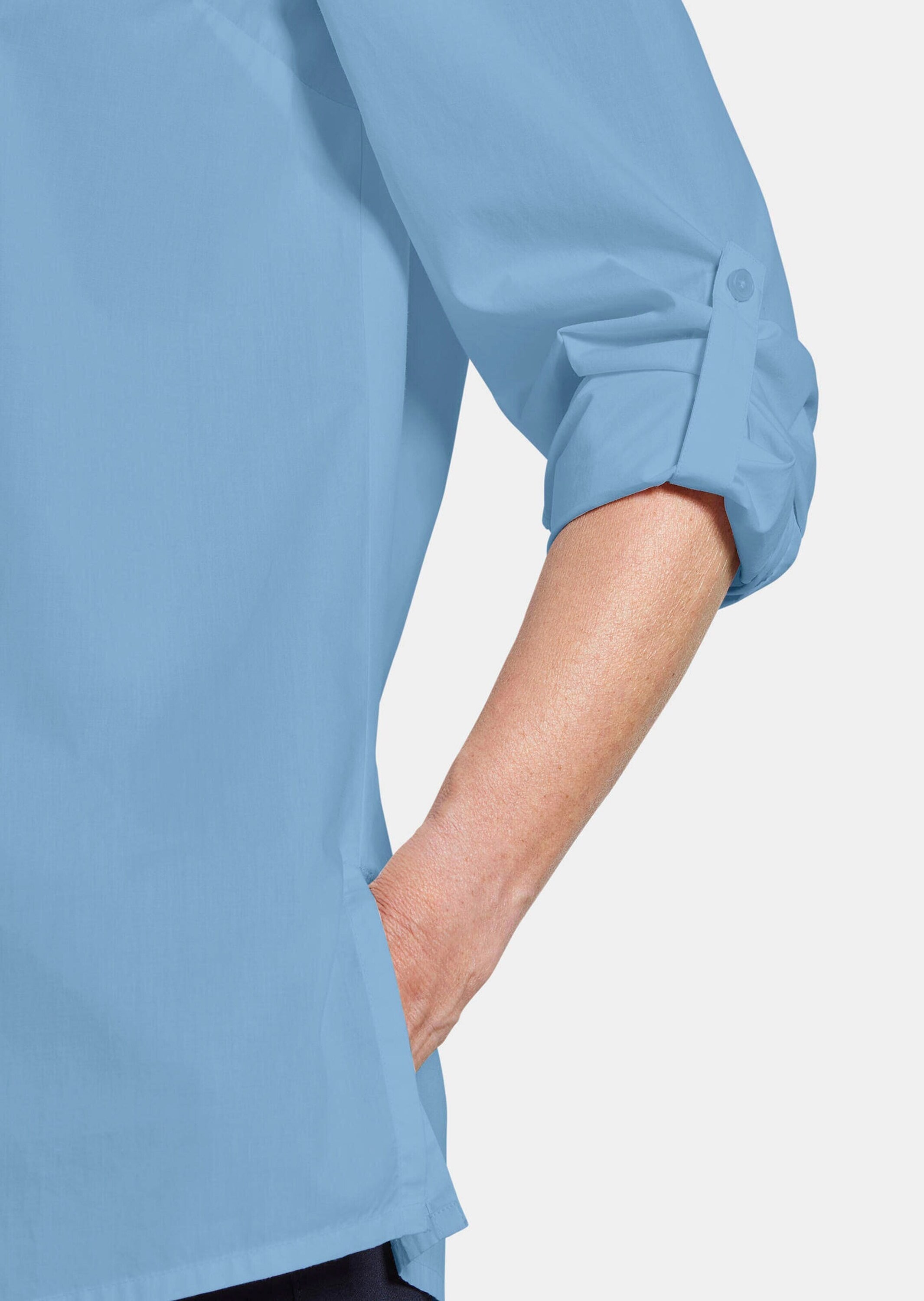 GOLDNER Hemdbluse »Baumwollbluse mit Hemdkragen« Mit Seitenschlitzen