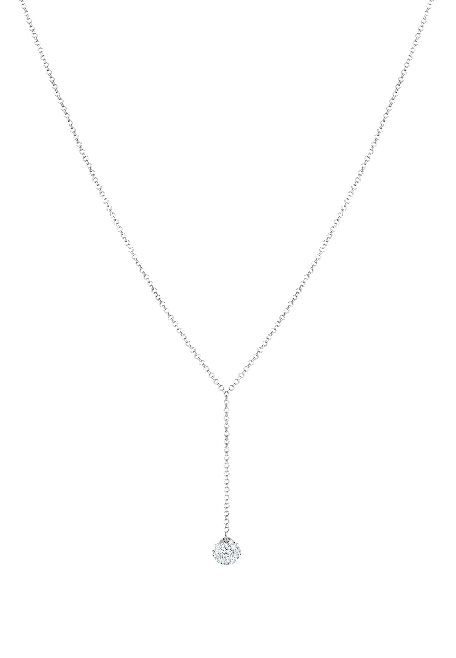Elli Silberkette »Halskette Y-Kette Kugel 925 Silber, mit Kristallen von Swarovski®«