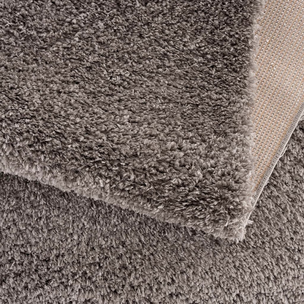 Carpet City Hochflor-Teppich »Pulpy 100«, rechteckig, 30 mm Höhe, besonders weich, mit Fransen, Uni Farben, ideal für Wohnzimmer & Schlafzimmer