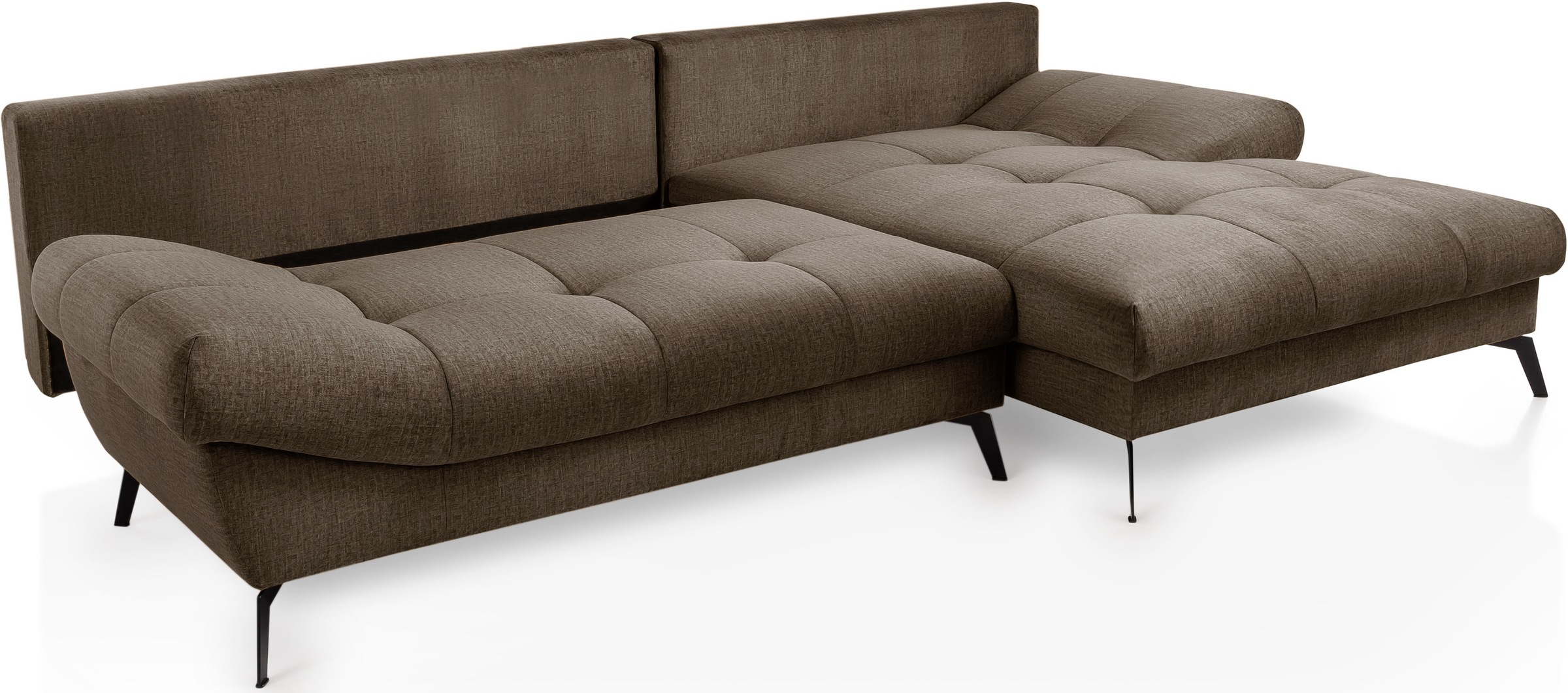 exxpo - sofa fashion Ecksofa »Olmedo, extravagantes Design und toller Sitzkomfort, L-Form«, inklusive Bettfunktion, Bettkasten und Rückenkissen