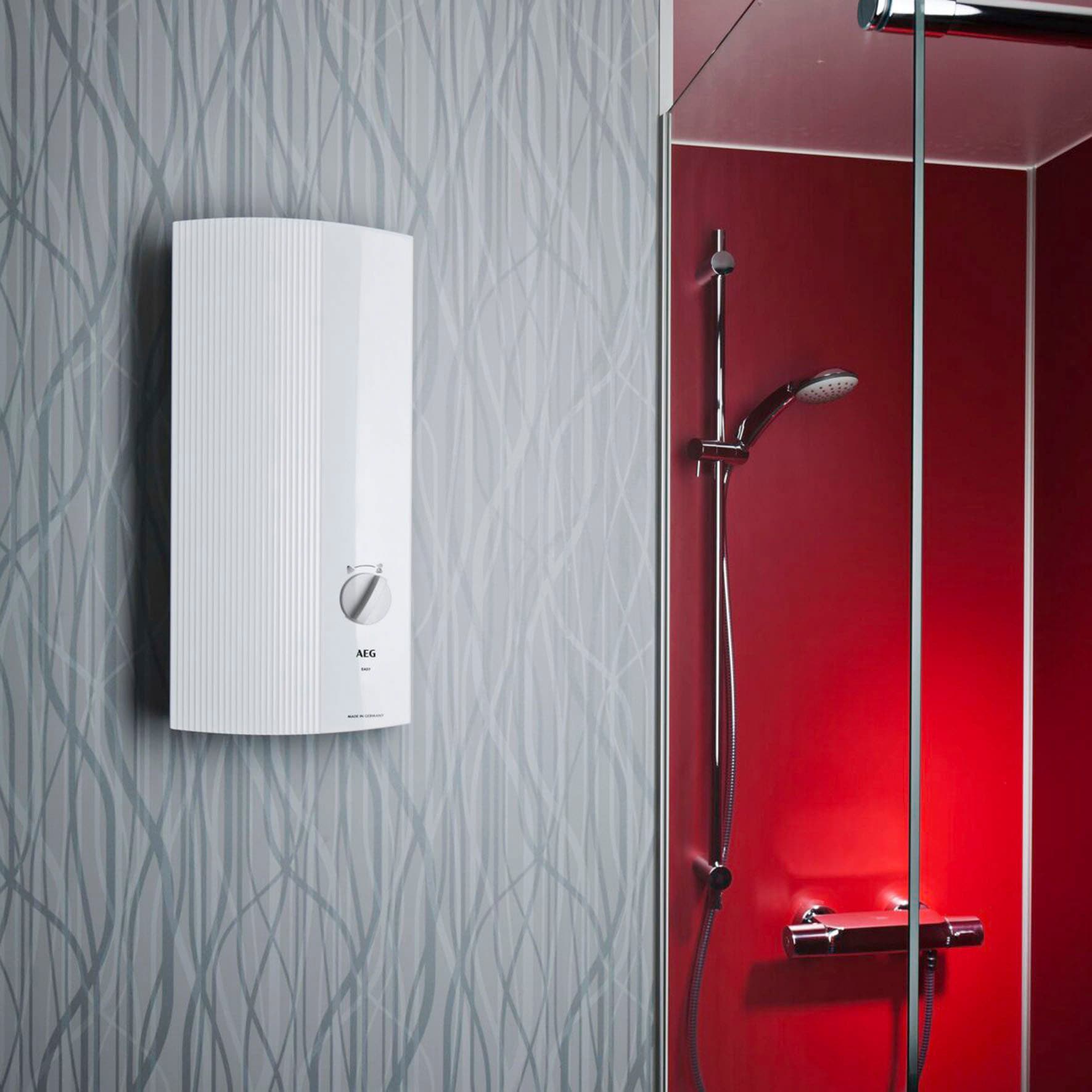 AEG Haustechnik Komfort-Durchlauferhitzer »DDLE EASY 21 kW, guter Warmwasserkomfort«, zwei feste Temperatureinstellungen für Dusche und Spüle
