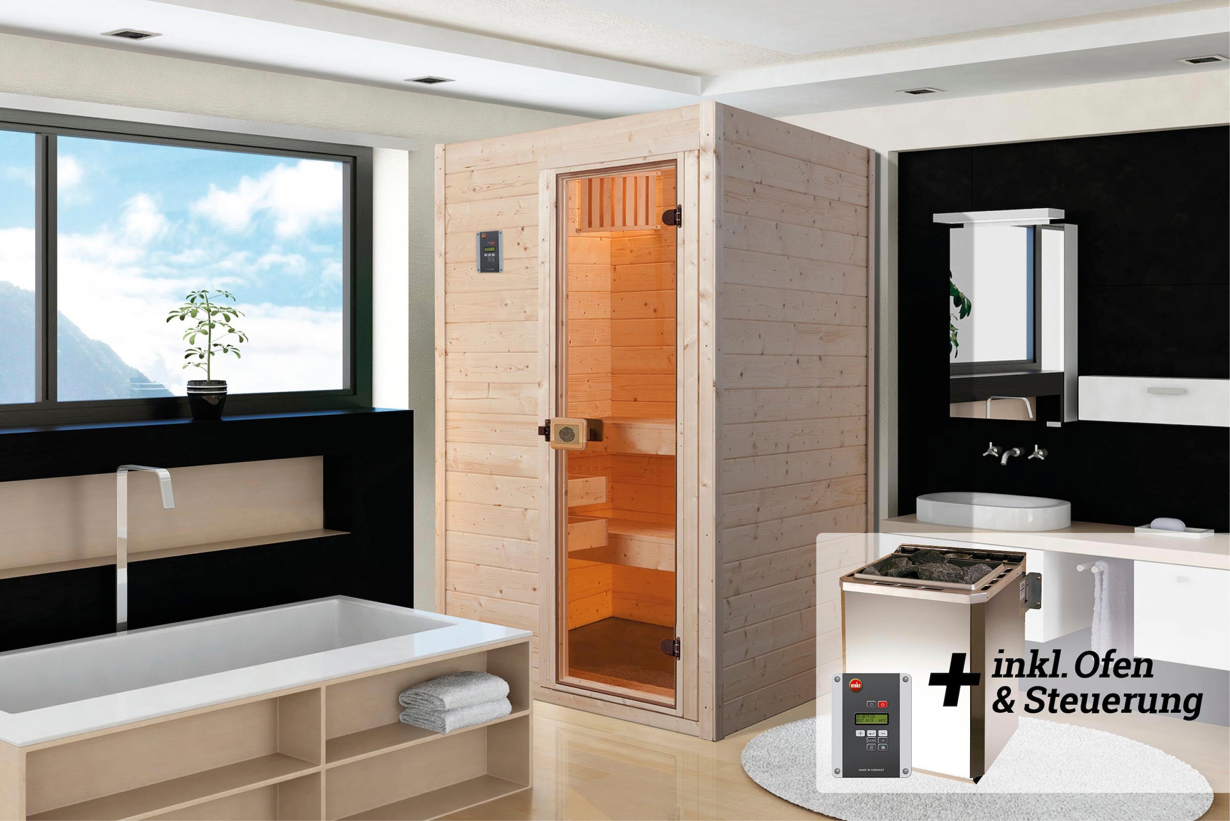 weka Sauna »Valida«, 4,5 kW Bio-Ofen mit digitaler Steuerung