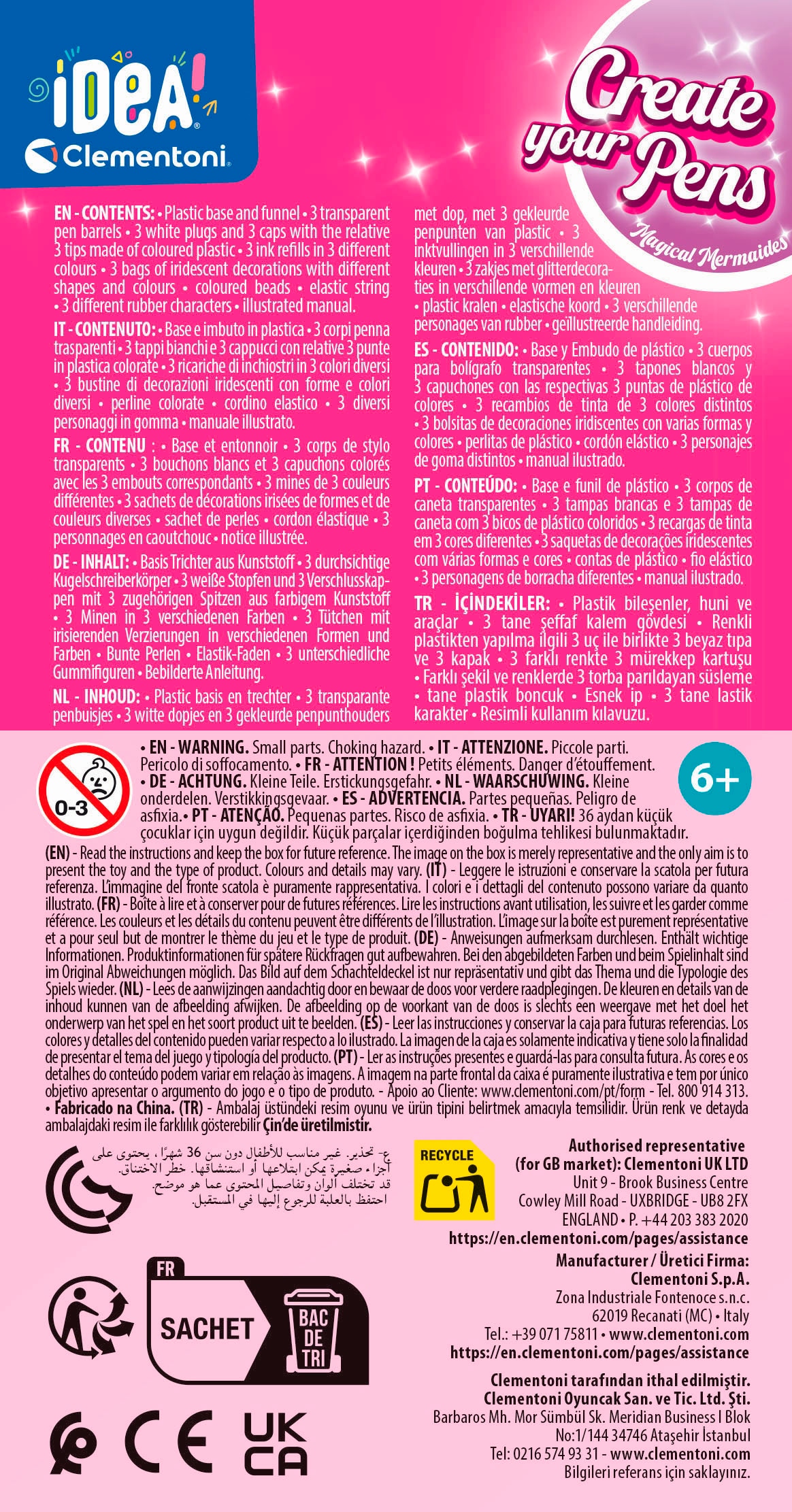 Clementoni® Kreativset »Idea, Deine Stift-Kreationen - Meerjungfrau«