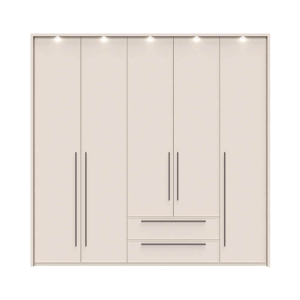 Places of Style Drehtürenschrank »Opera mit oder ohne Kranz inkl. LED-Bel.,B92,137,182 oder 227 cm«, UV lackiert, Soft Close Funktion, Höhenverstellbare Füße