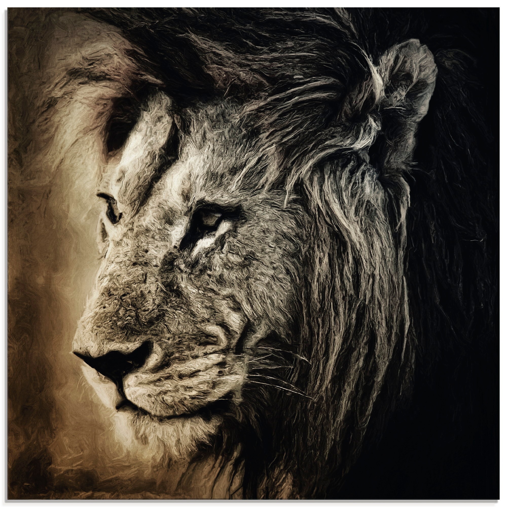 Artland Glasbild »Löwe II«, Wildtiere, (1 St.)