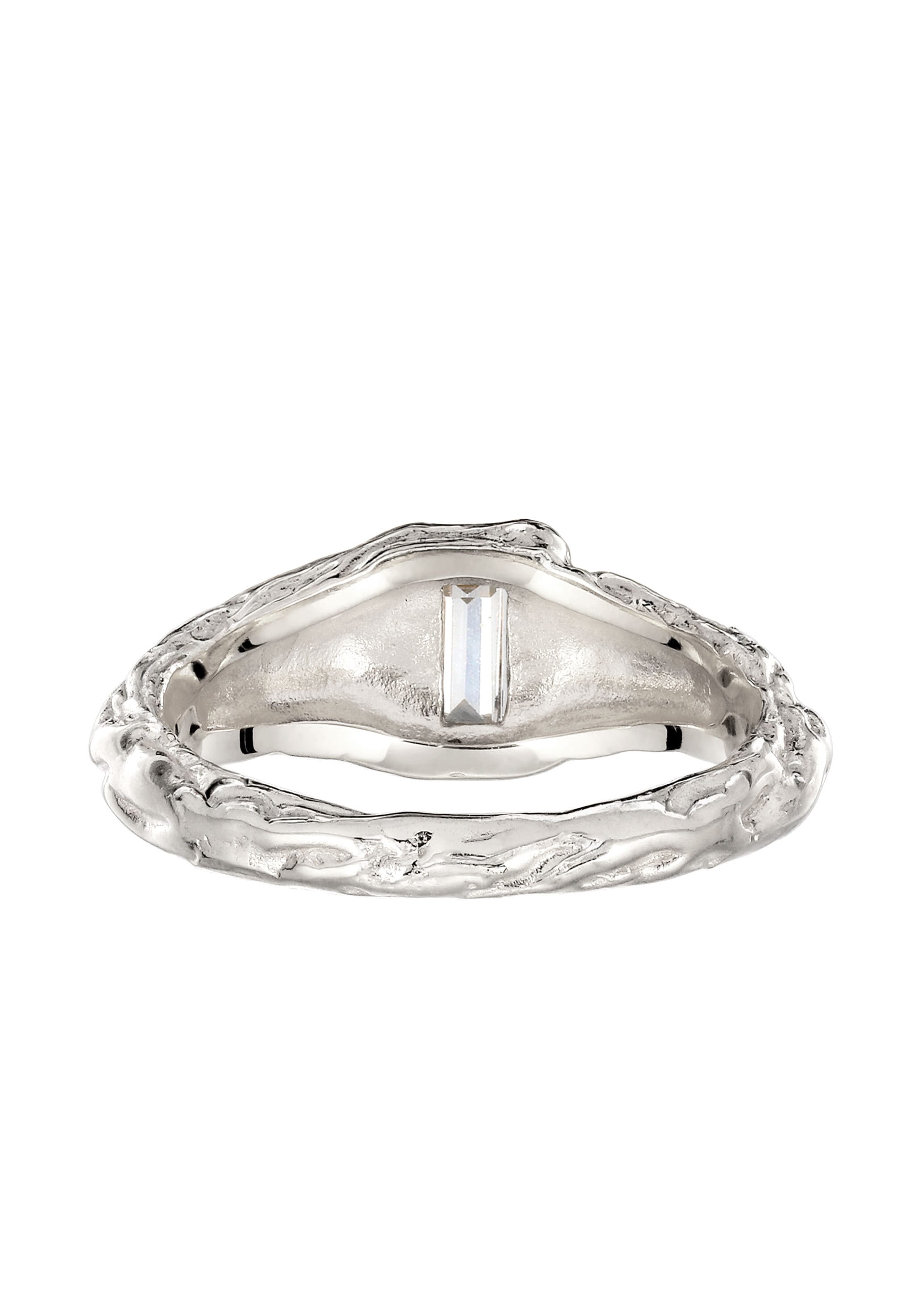 Elli Siegelring »Ring Rechteck Topas Weiß 925 Sterling Silber«