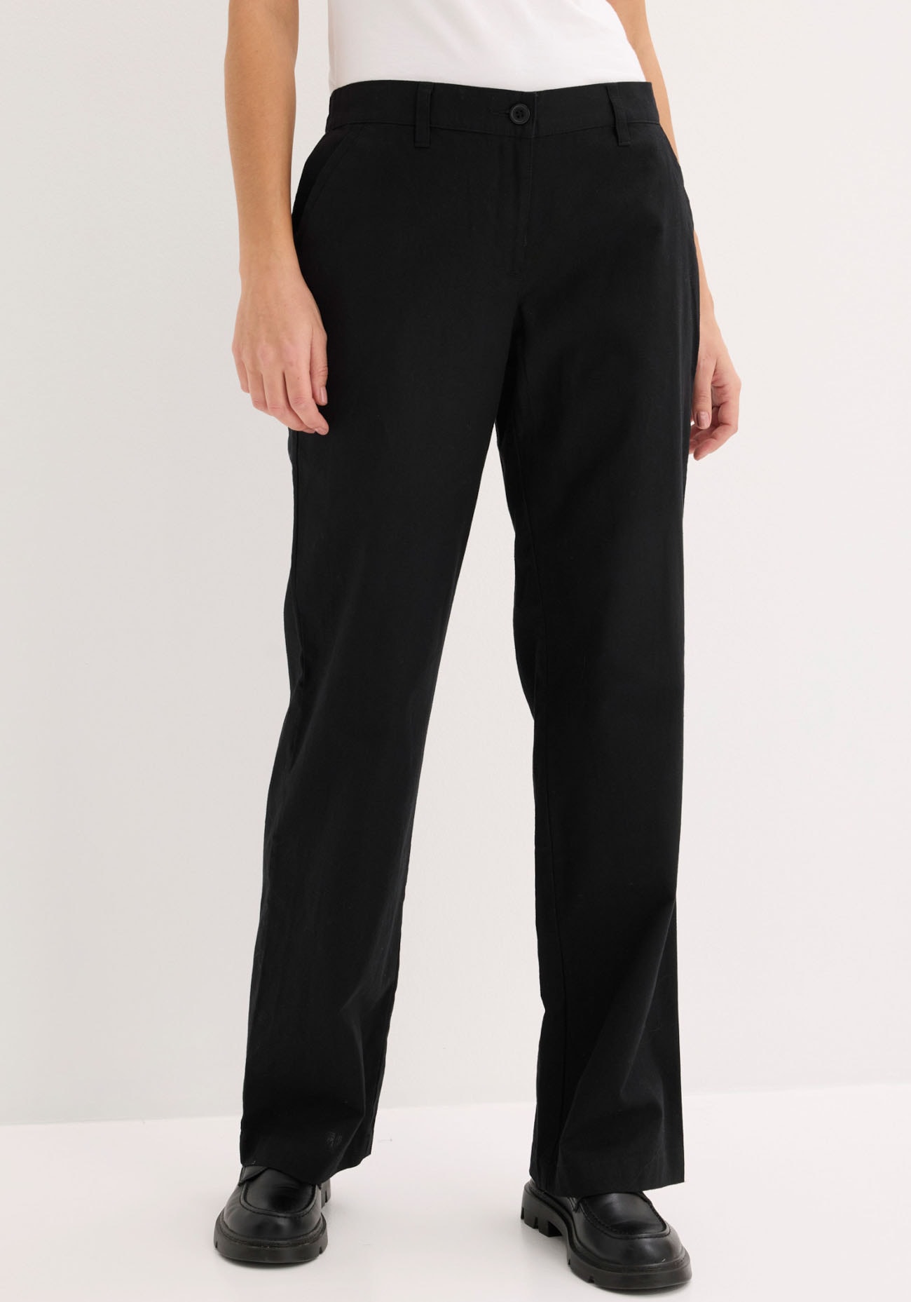 bonprix Leinenhose  aus Leinen-Baumwoll-Mix, Loose Fit, komfortable Leibhöhe