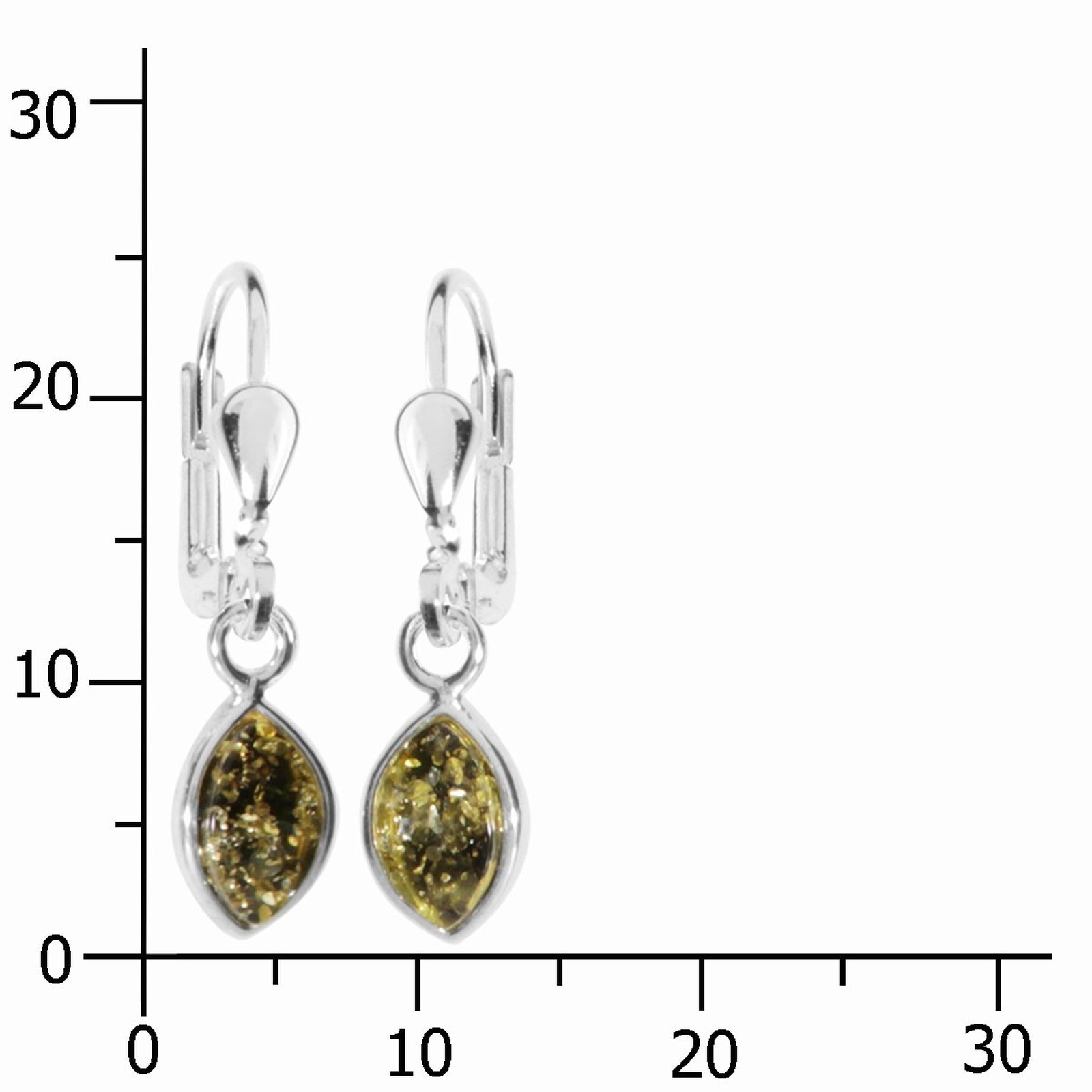 OSTSEE-SCHMUCK Paar Ohrhänger »- Classic 8x4 mm - Silber 925/000 - Bernstein«