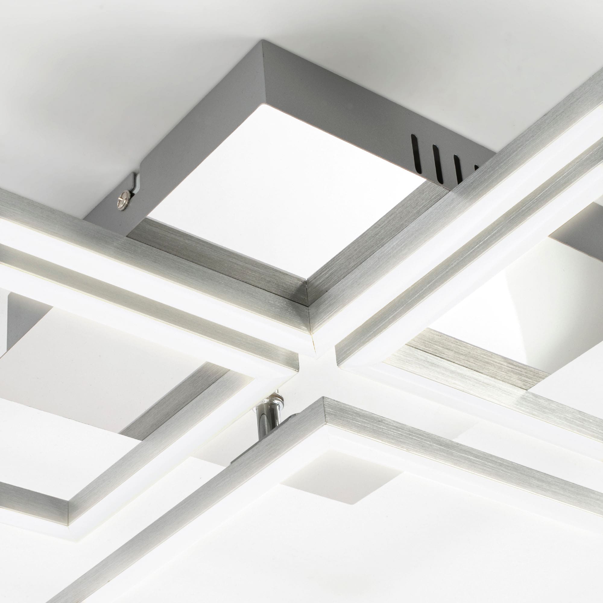 Briloner Leuchten LED Deckenleuchte »3093018 FRAME«, Leuchtmittel LED-Board | LED fest integriert, Deckenlampe, 75x46,7x7,5cm, Chrom-Alu, Wohnzimmer, Schlafzimmer
