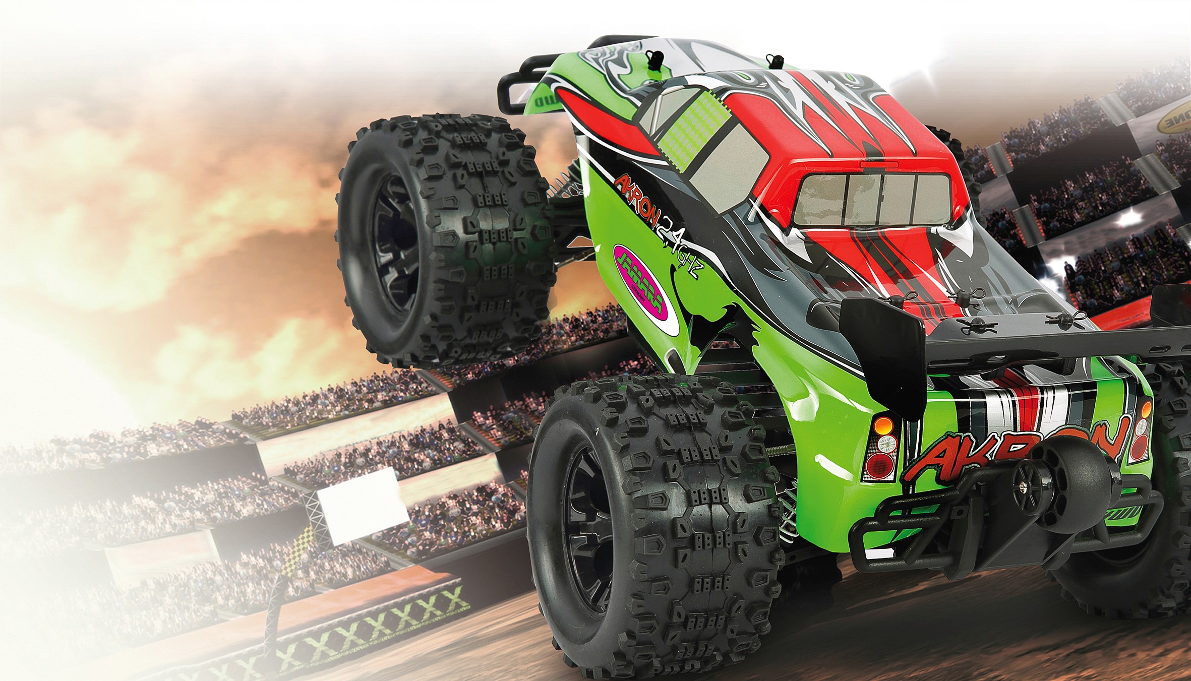 Jamara RC-Monstertruck »Akron Monstertruck BL 4WD«, 1:10, 2,4 GHz, Wheelybar