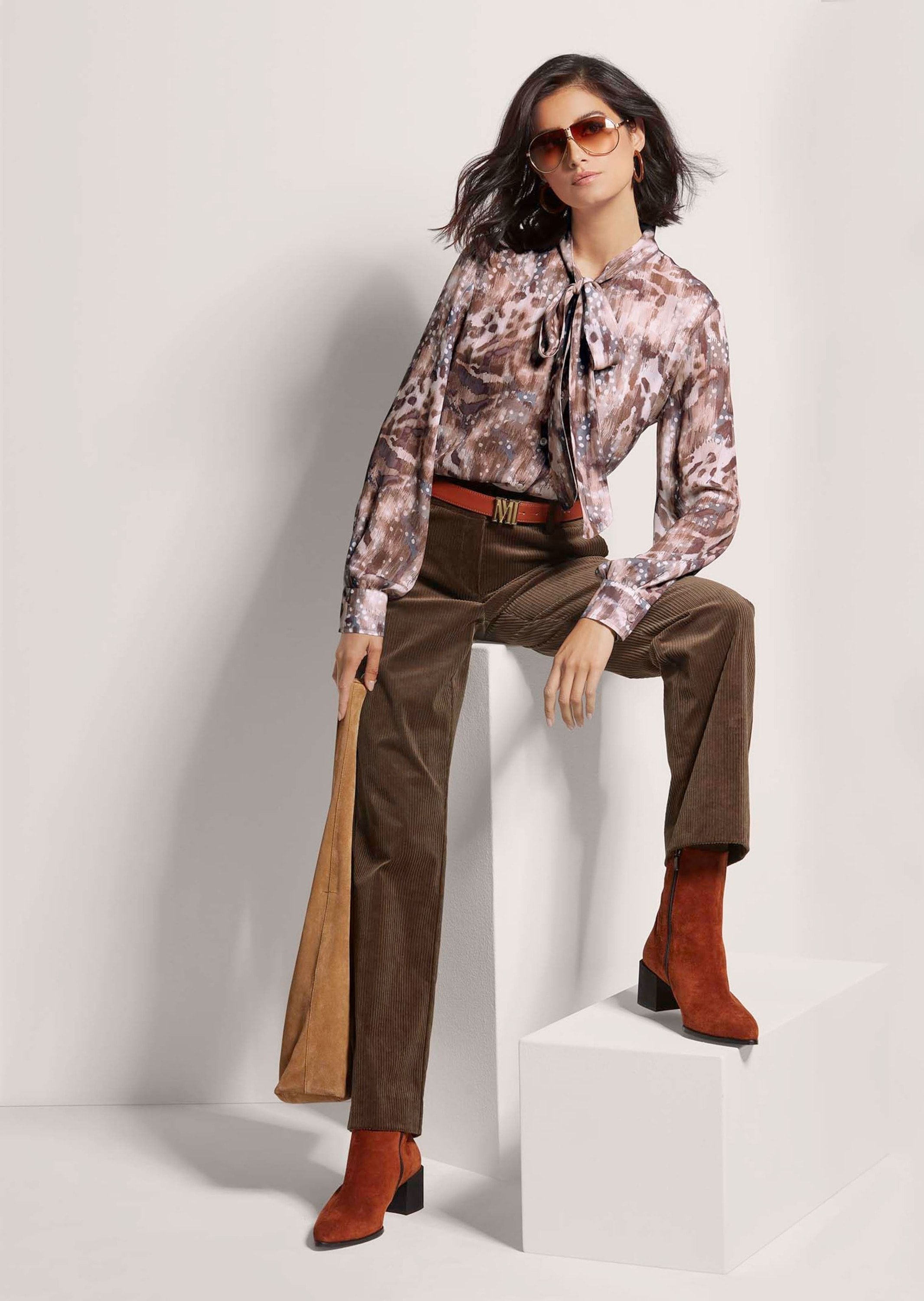 MADELEINE Hemdbluse »Bluse Hemdbluse mit Unikat-Print«