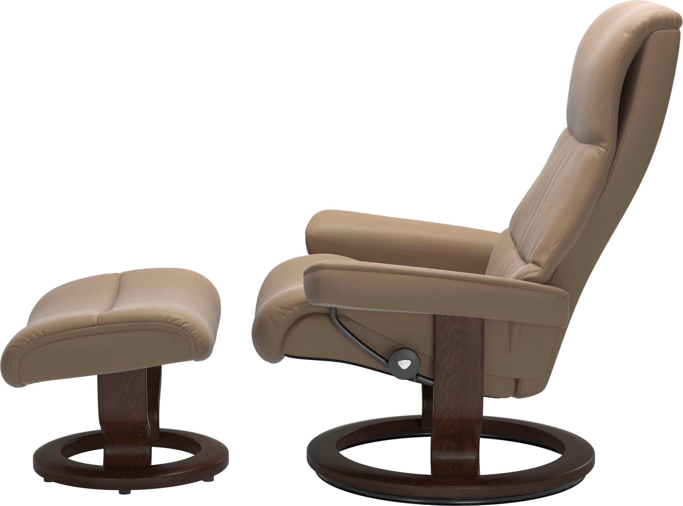 Stressless® Relaxsessel »View«, (Set, Relaxsessel mit Hocker), mit Classic Base, Größe S,Gestell Braun