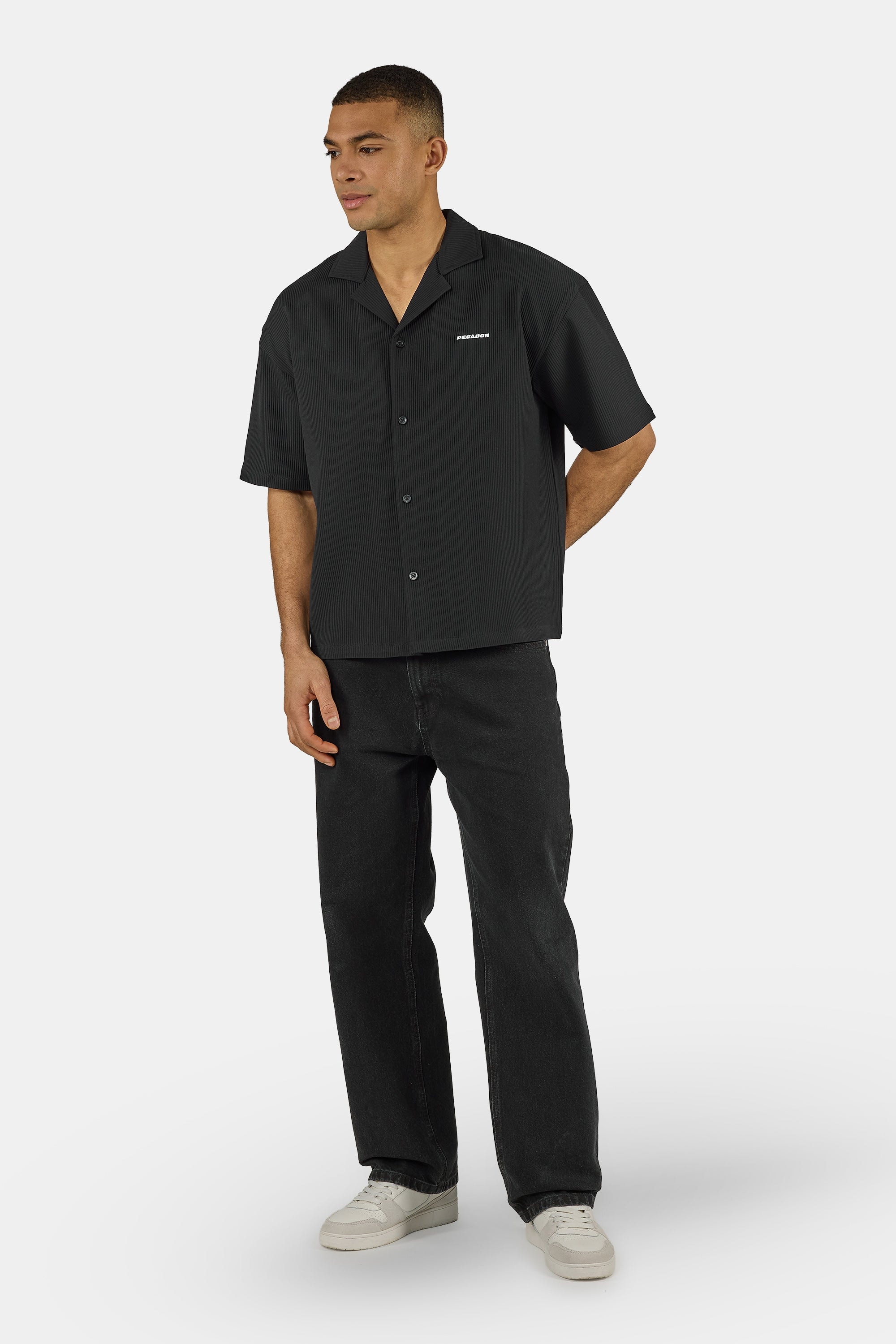 PEGADOR Kurzarmhemd »TROY PLISSEE SUMMER SHIRT« Baumwollmischung, regular fit