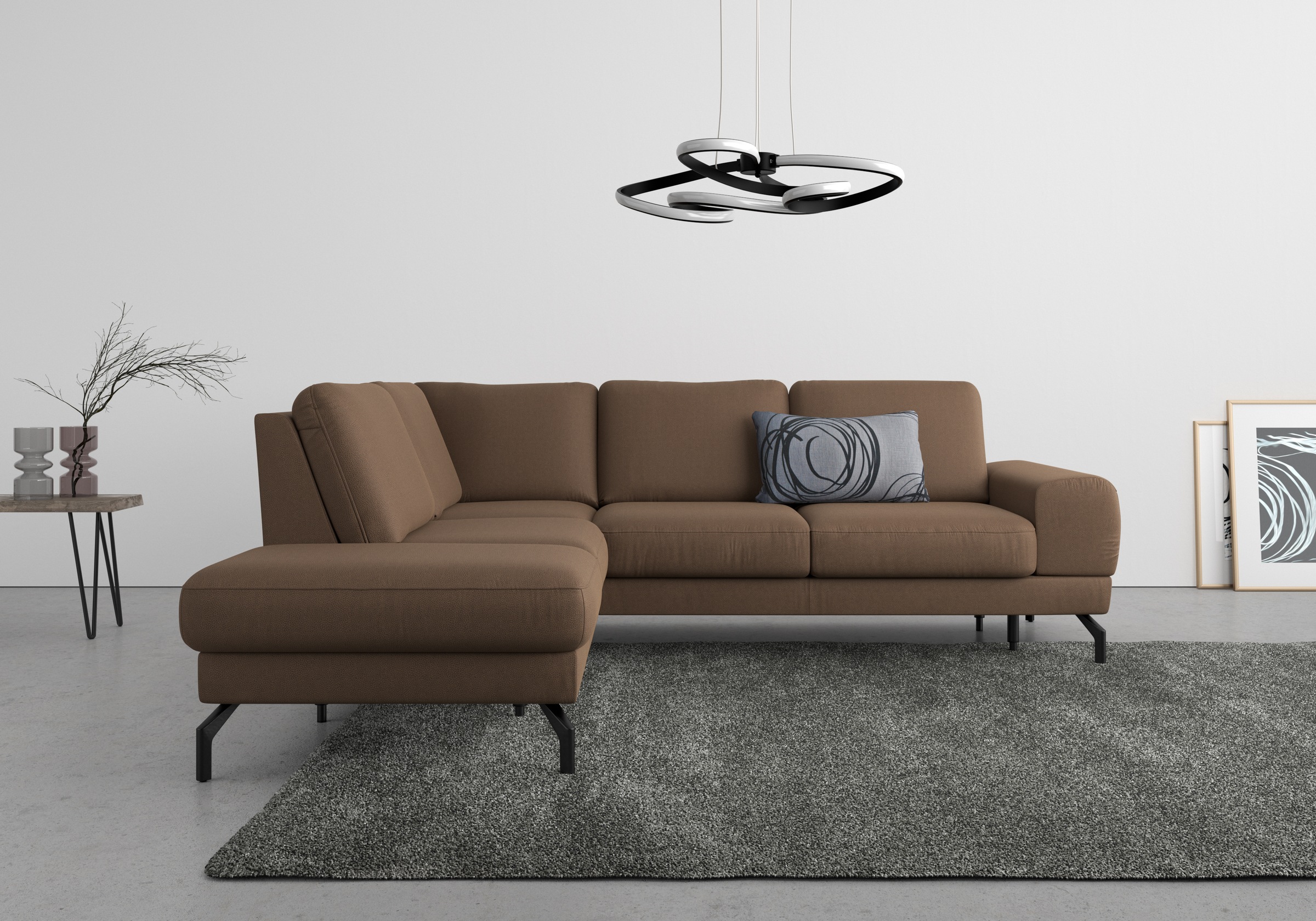 sit&more Ecksofa »Cinturo L-Form«, inklusive Sitztiefenverstellung und Federkern, Sitzhöhe 48 cm