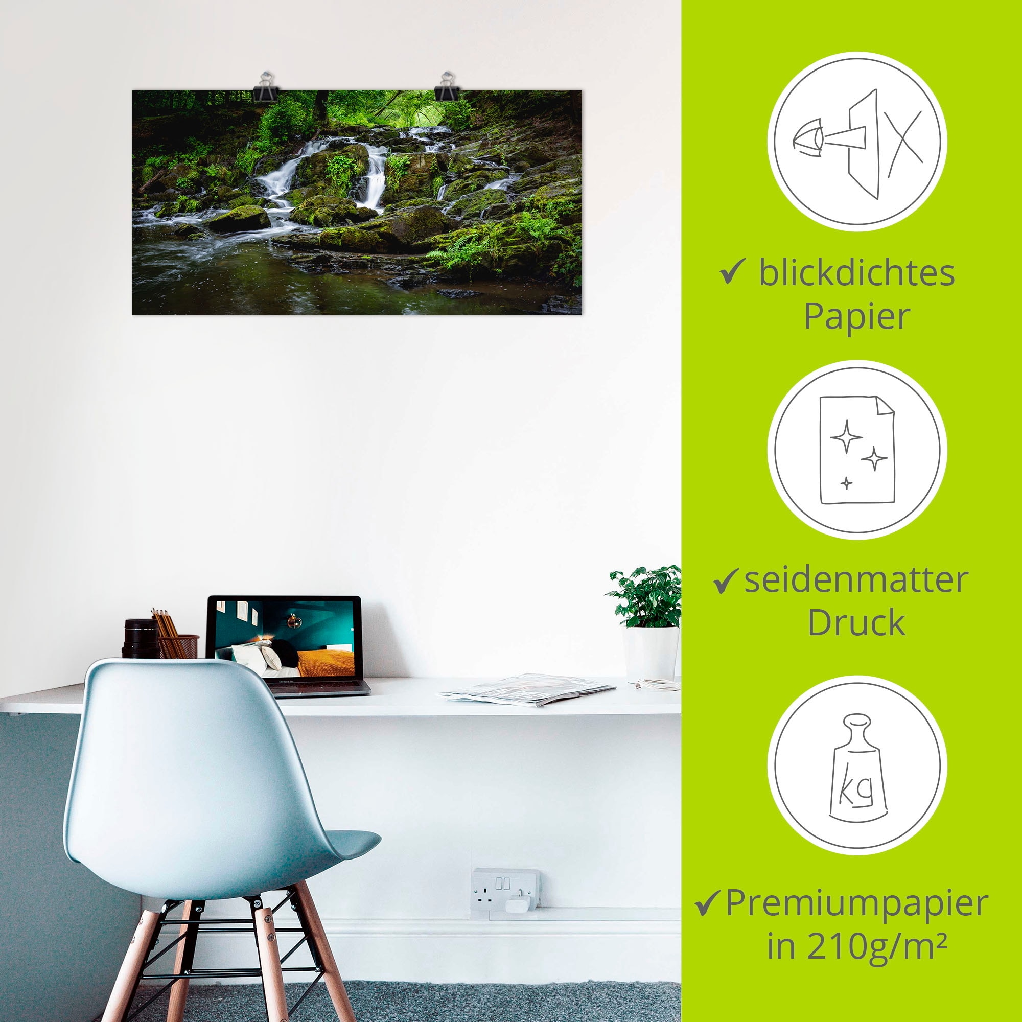 Artland Wandbild »Wasserfall Panorama«, Wasserfallbilder, (1 St.), als Leinwandbild, Poster in verschied. Größen
