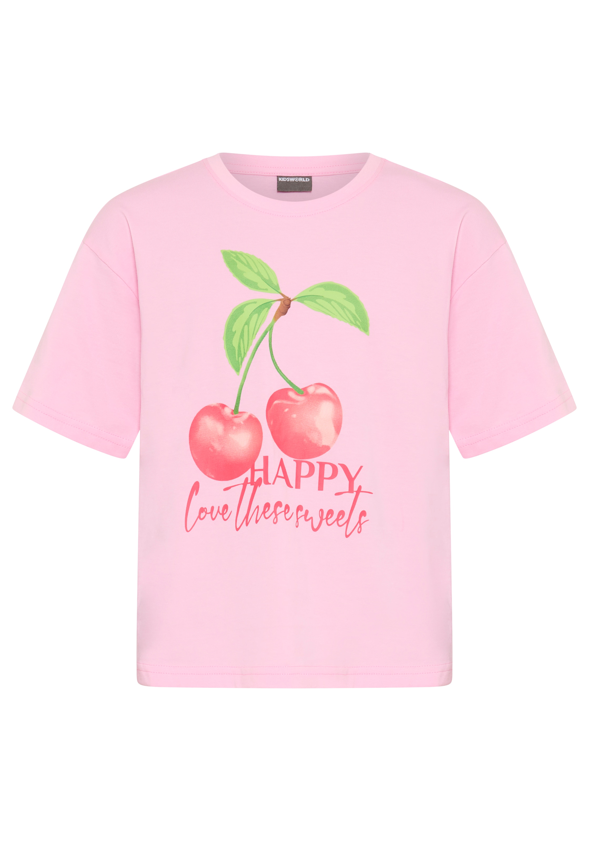 KIDSWORLD T-Shirt »Shirt mit Kirschen-Print« lässige Passform, Kurzarm, bedruckt, aus Baumwolle