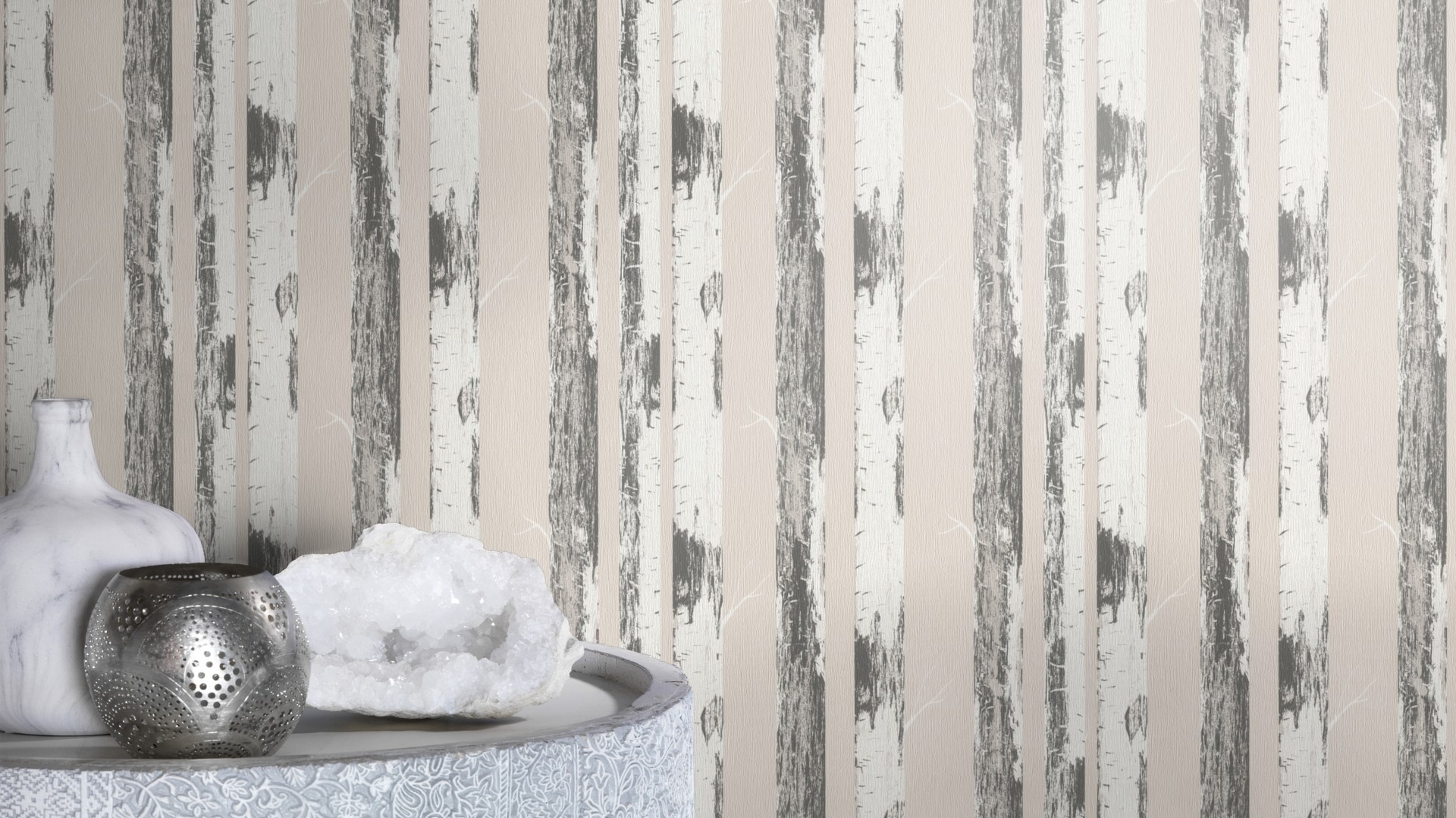 Rasch Papiertapete »mit Birkenstämmen« Holz strukturiert Birkenwald