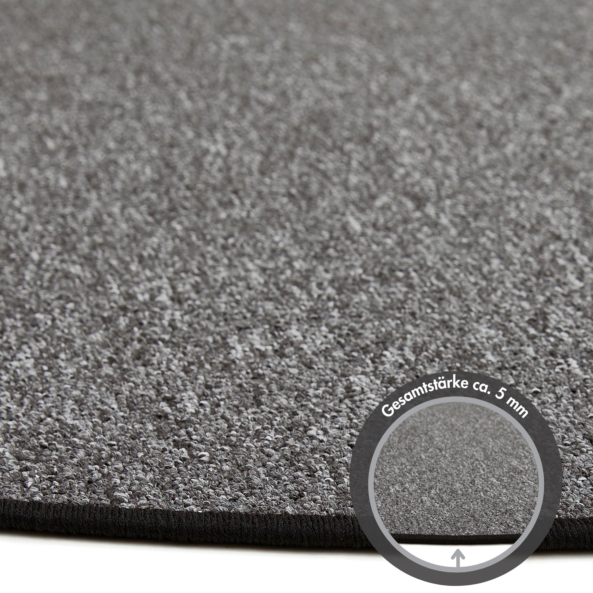 Andiamo Teppich »Luton, Made in Germany«, rund, 5 mm Höhe, melierte Optik, ideal im Wohnzimmer & Schlafzimmer