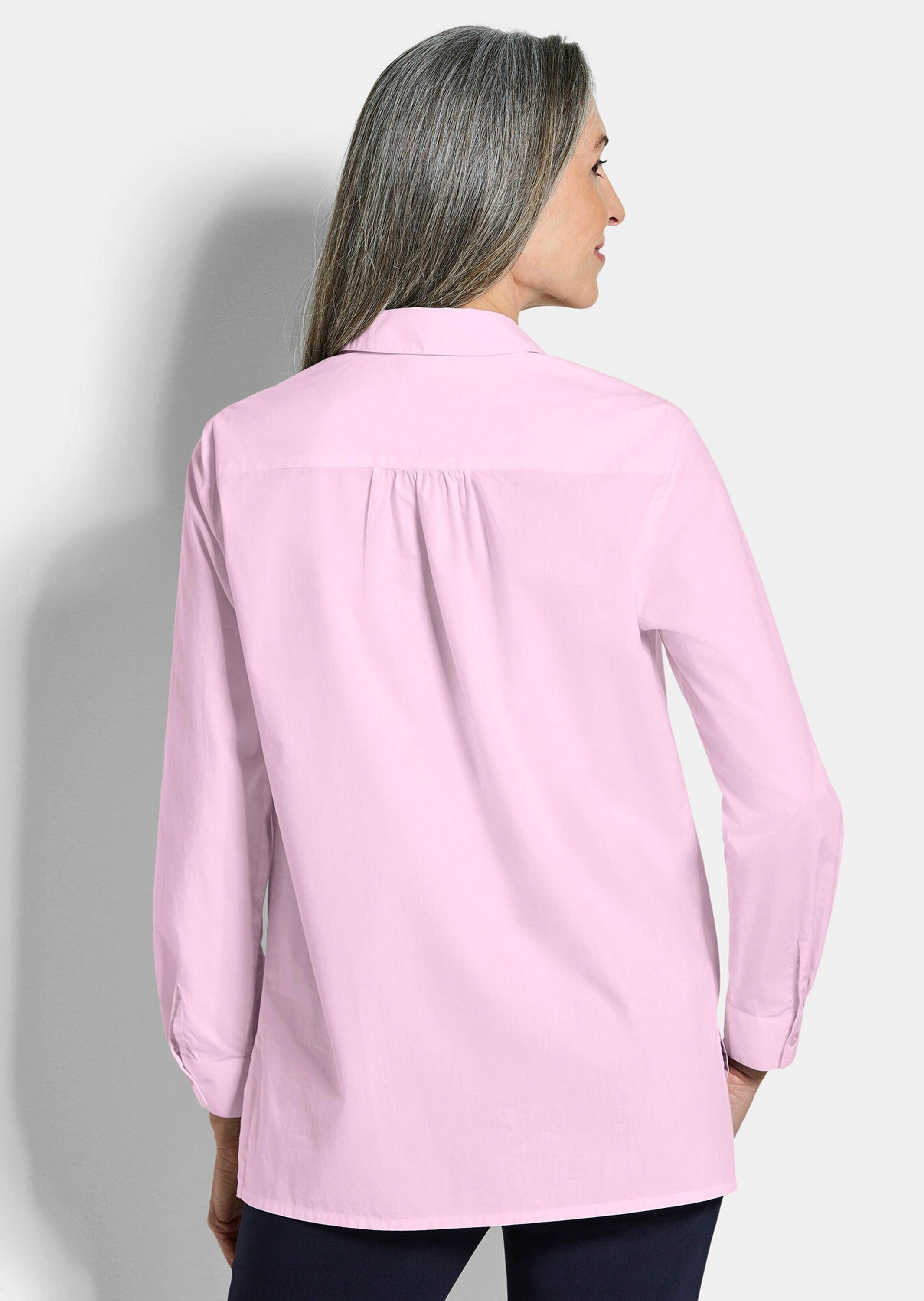 GOLDNER Hemdbluse »Baumwollbluse mit Hemdkragen« Mit Seitenschlitzen