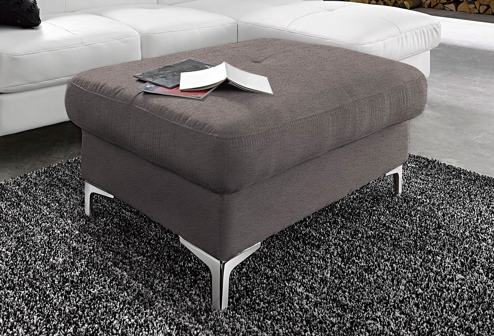 COTTA Polstergarnitur »Sammy L-Form«, (Set), Set bestehend aus: Ecksofa mit Kopfteilverstellung & Hocker