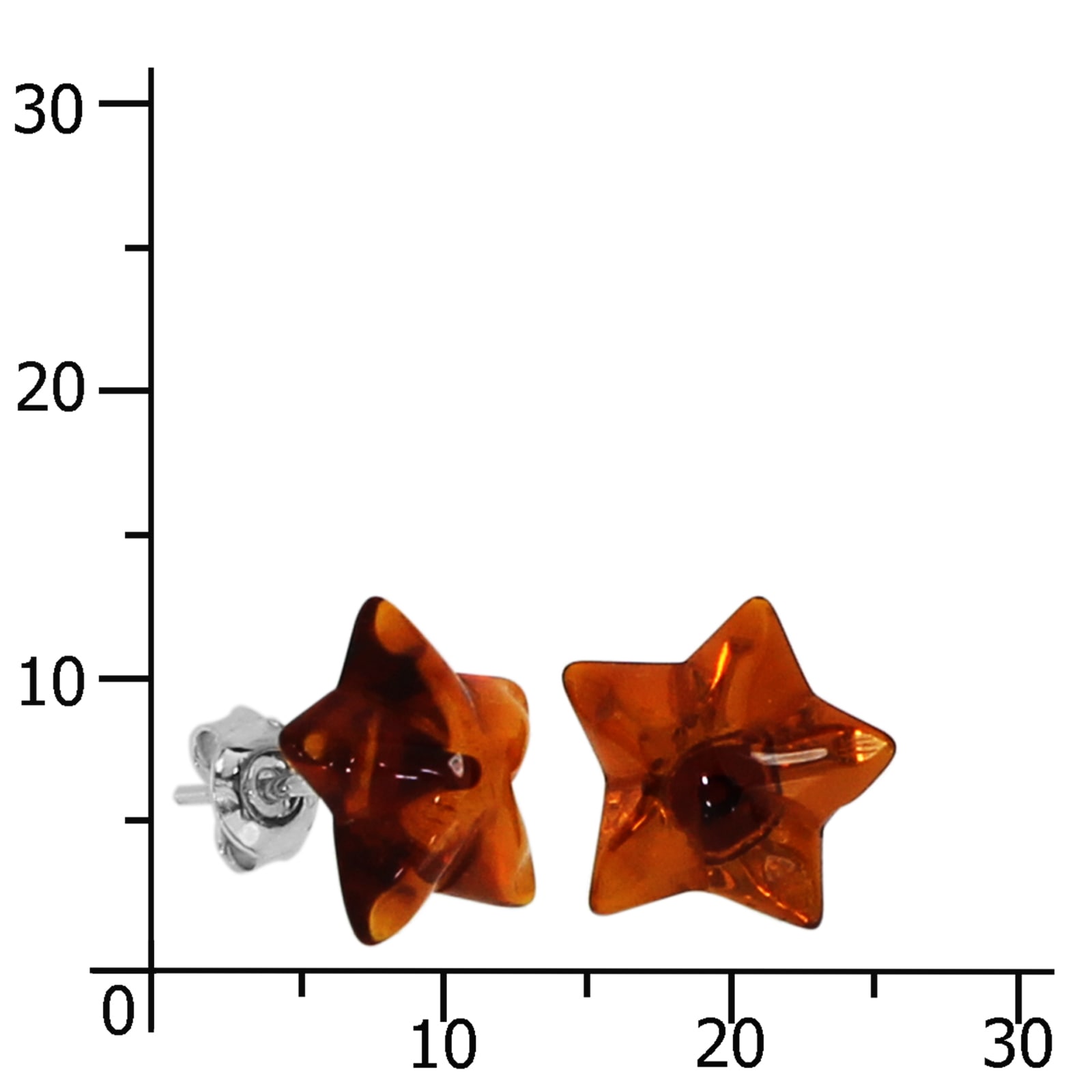 OSTSEE-SCHMUCK Paar Ohrstecker »- Stern - Silber 925/000 - Bernstein«