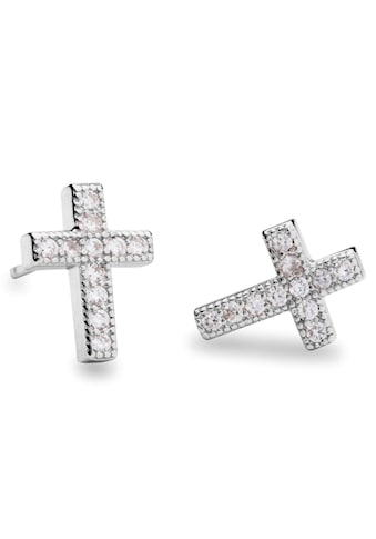 Paar Ohrstecker »Ohrschmuck Kreuz Glitzersteine, Very Petite, ST1227«