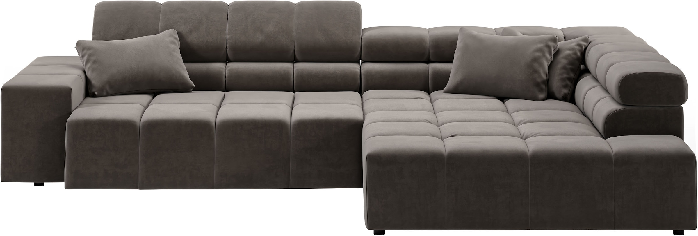 INOSIGN Ecksofa »Ancona incl. Kopfteilverstellung, Zierkissen Breite 319cm, L-Form«, wahlweise motorische Sitztiefenverstellung, auch in Cord + Easy Care
