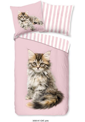 good morning Kinderbettwäsche »Cat with Stripes«, (2 tlg.), 100% Baumwolle/ Flanell... kaufen