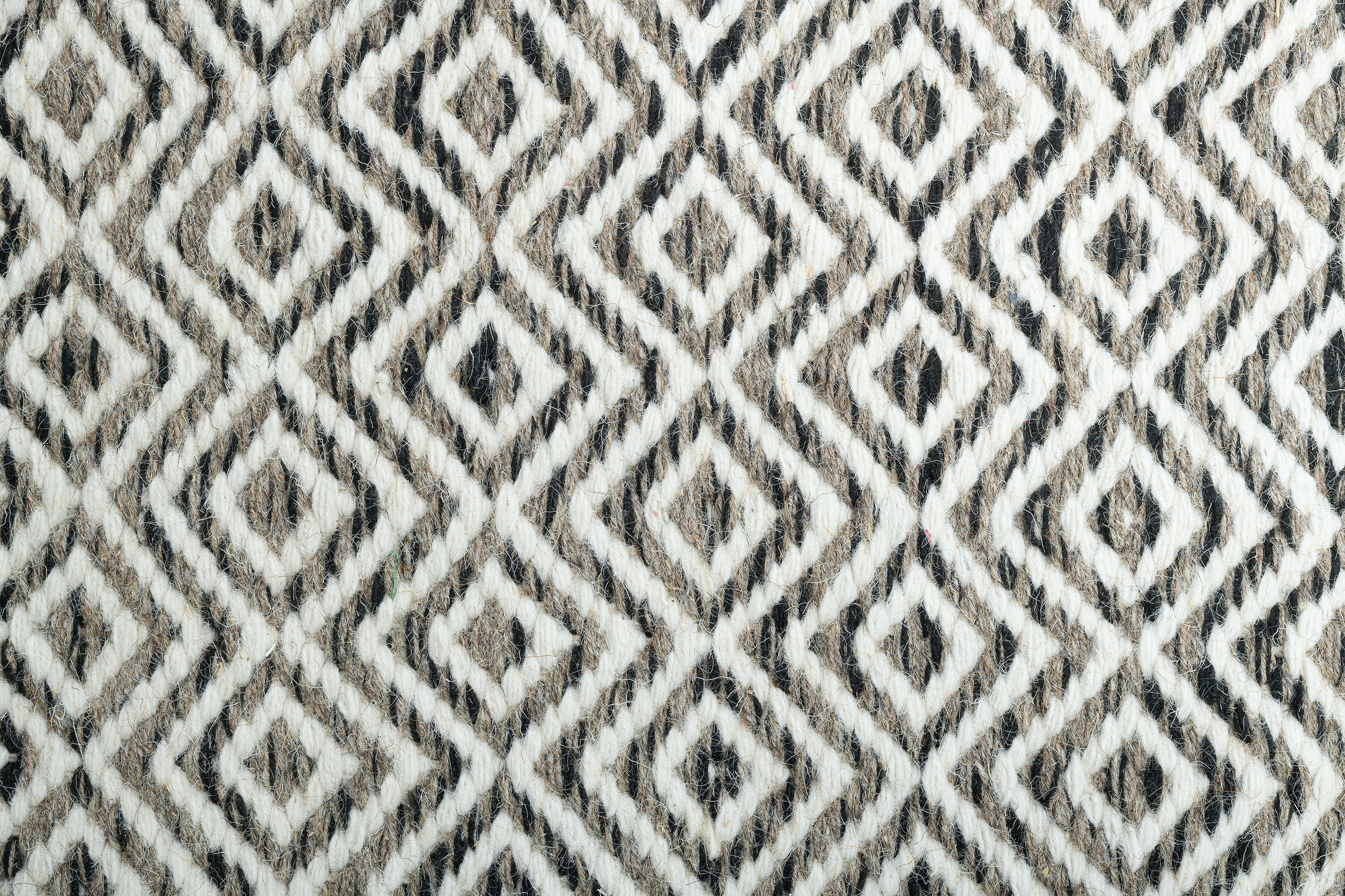 my home Wollteppich »Daoulas«, rechteckig, 10 mm Höhe, Handweb Teppich, reine Wolle, modernes Rauten Muster, Scandi Design