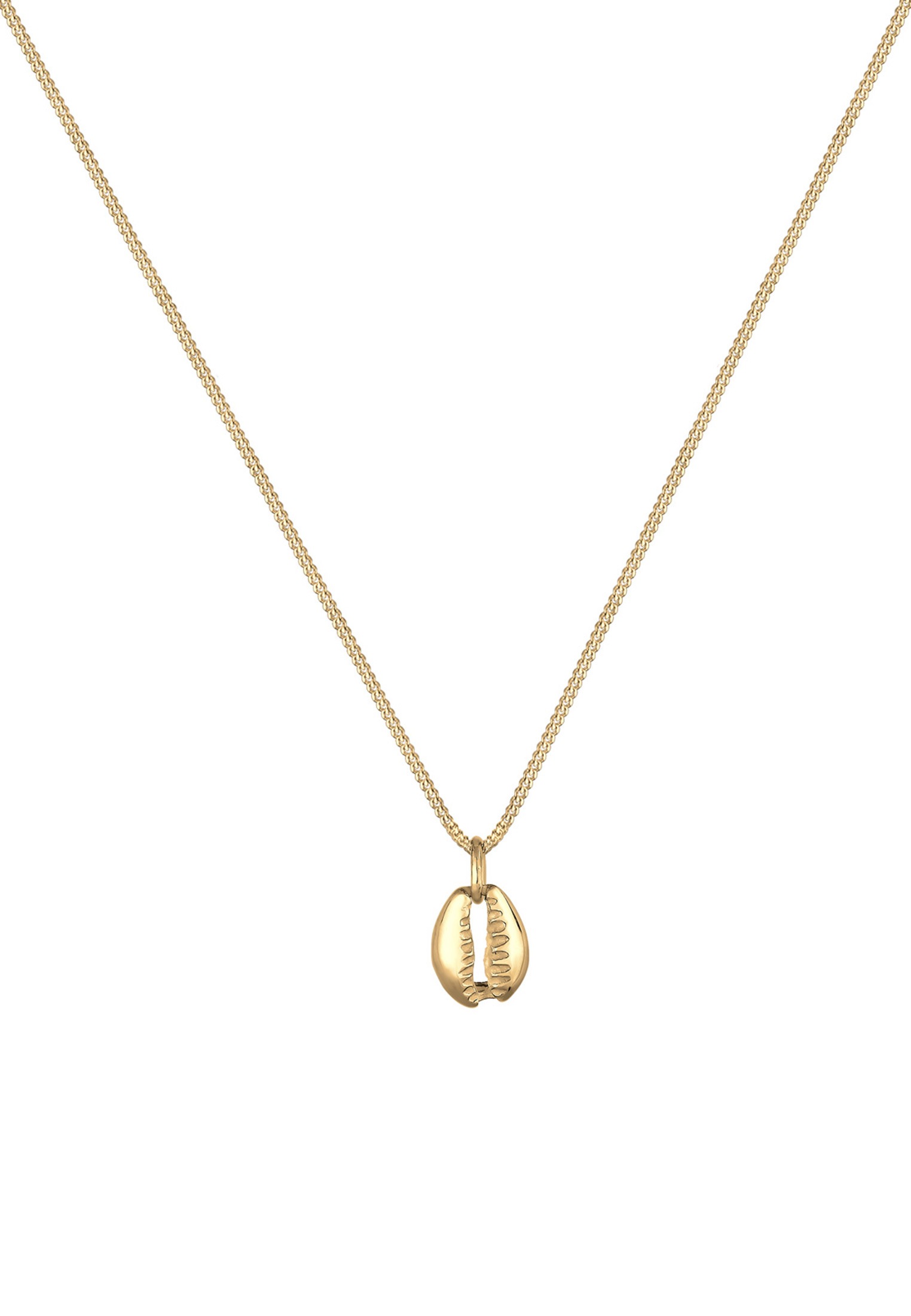 Elli Kette mit Anhänger »Halskette Anhänger Muschel 925 Sterling Silber vergoldet«