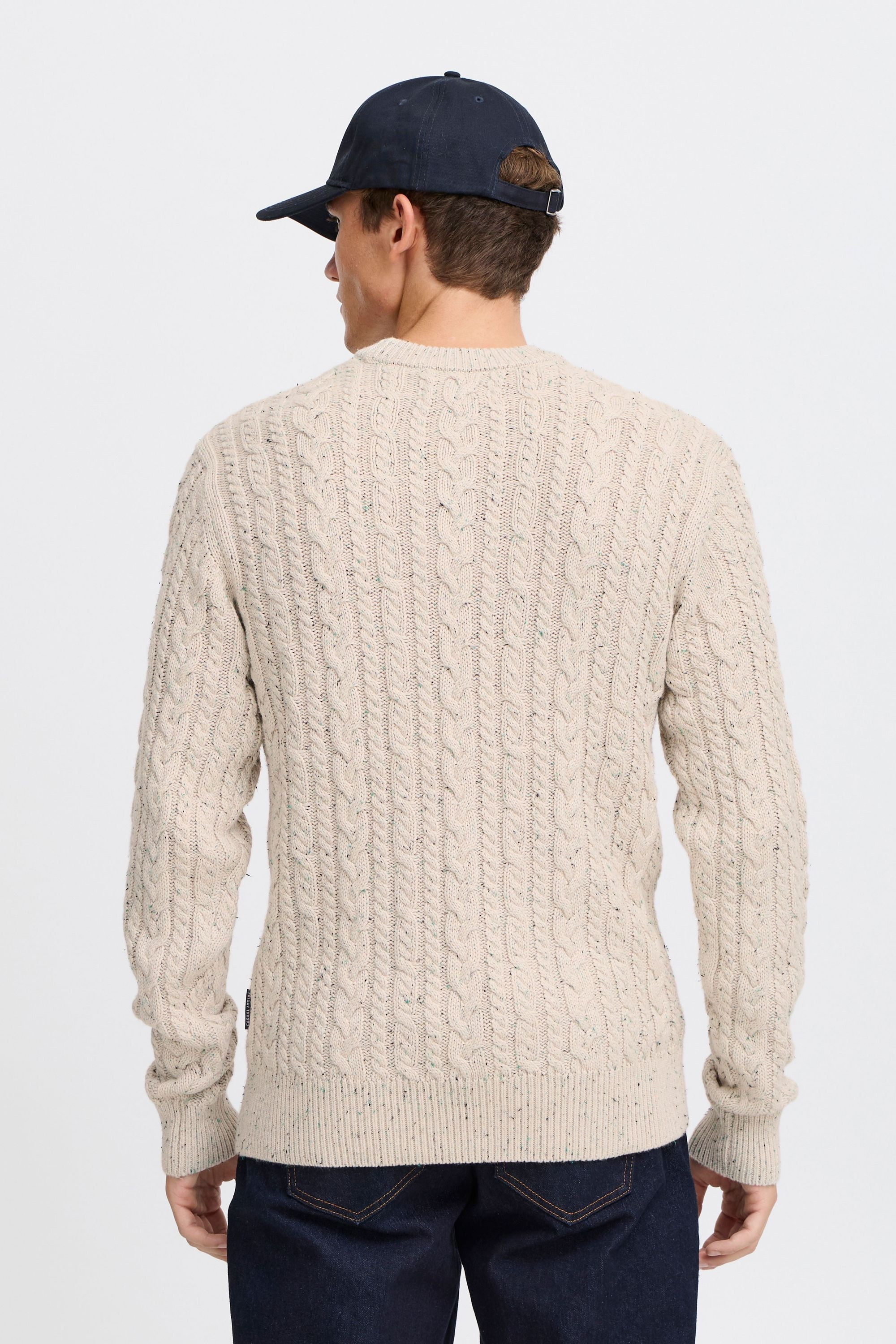 Casual Friday Strickfleece-Pullover »Strickpullover CFKARL cable crew neck knit with neps«