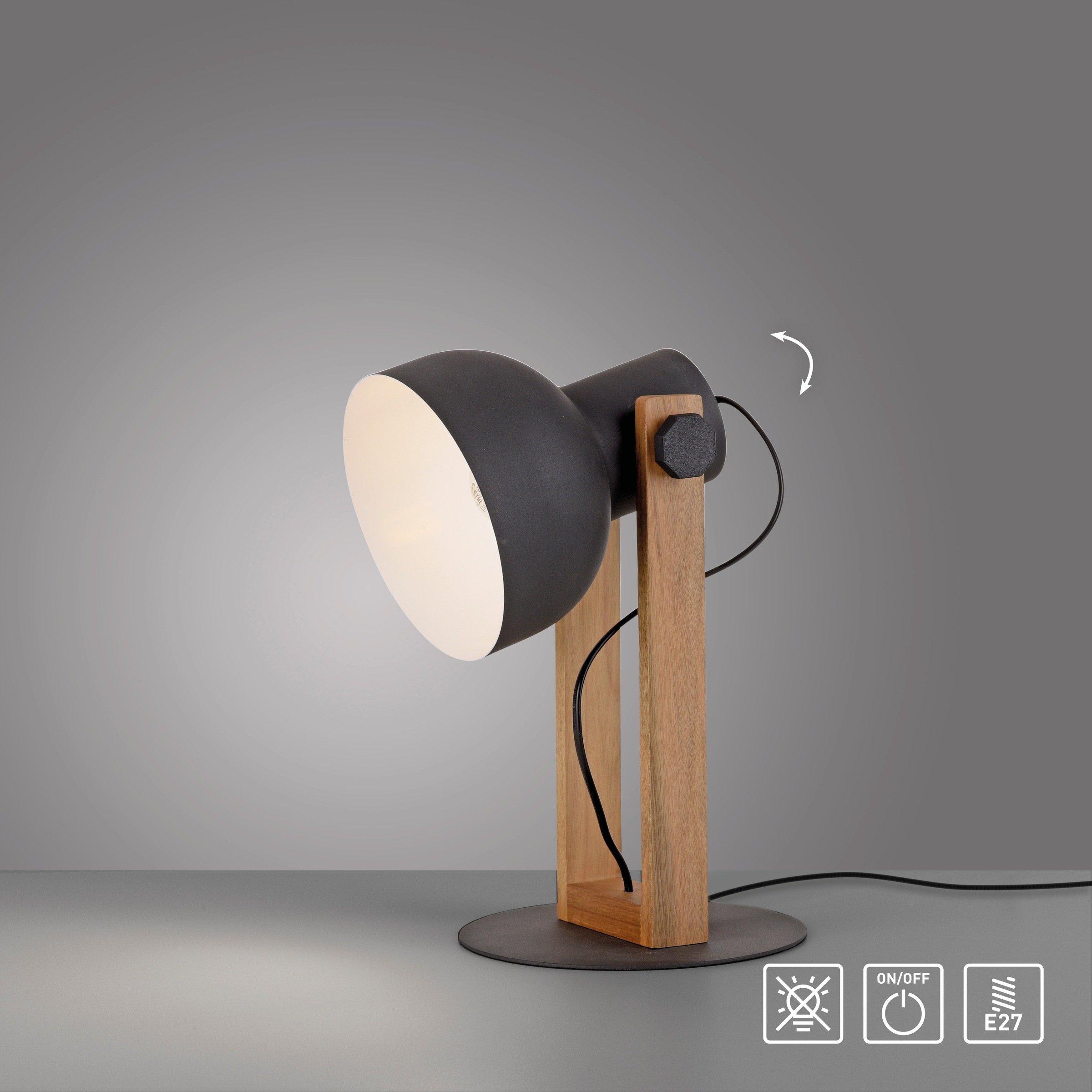 JUST LIGHT Tischleuchte »CUP 2.0«, 1 flammig, Leuchtmittel E27 | Leuchtmittel wechselbar, ExklusiveE27, Schalter, Schnurschalter