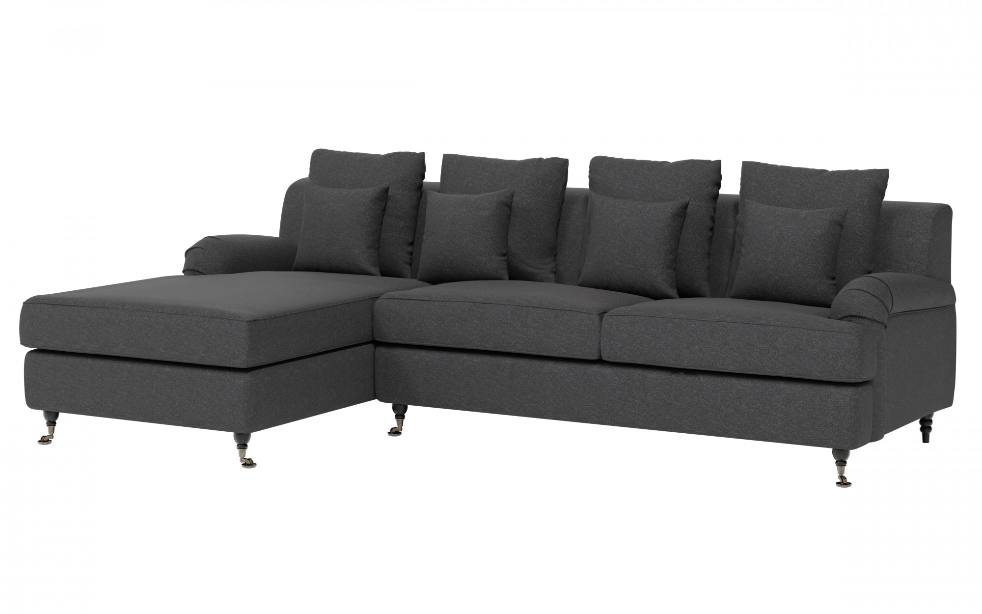 Home affaire Ecksofa »NORIN L-Form«, zwei Fußarten: vorne - Rollen, hinten - Holzfüße