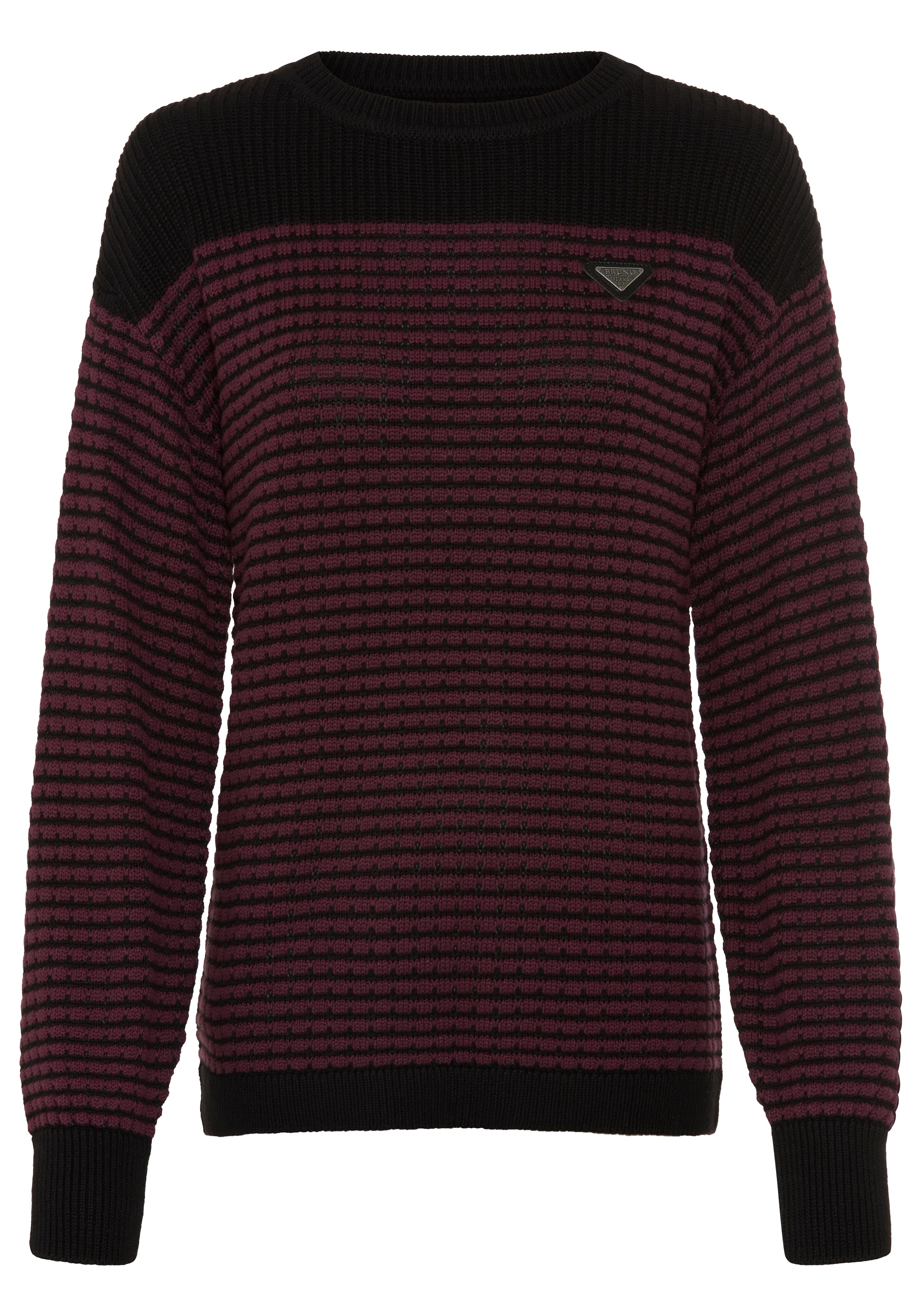 Bruno Banani Strickpullover lässig geschnittene Passform, hüftlange Form, mit Langarm und Bündchen