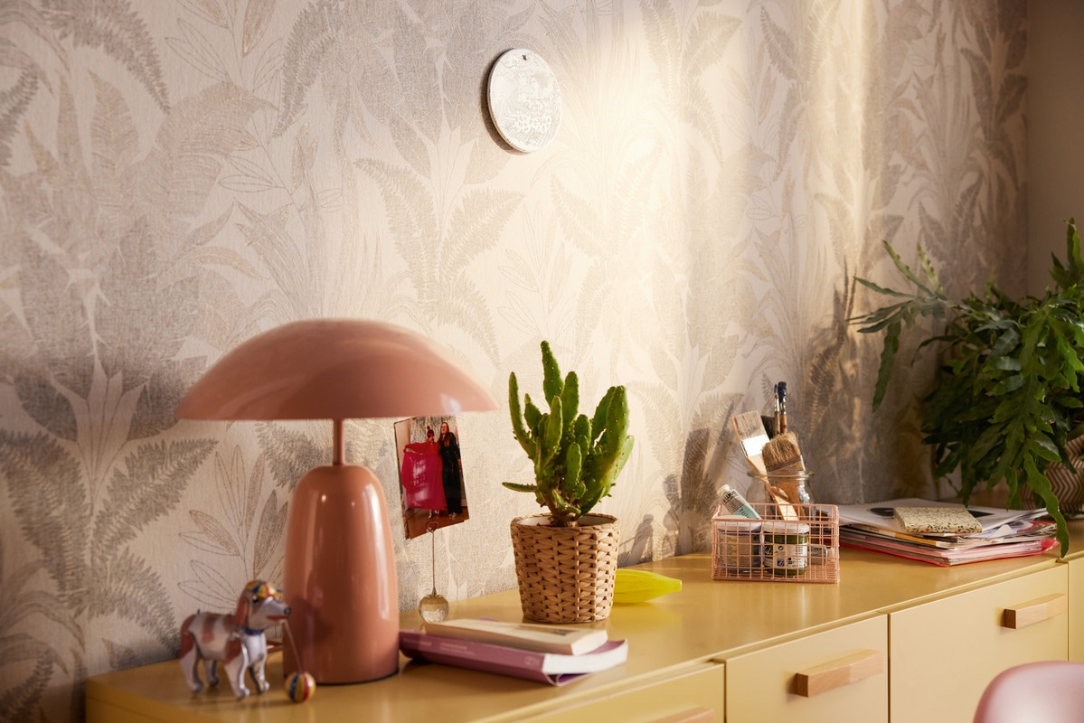 living walls Vliestapete »Stories of Life florale Tapete mit Blättern Beige Gold« Wald | botanisch | floral leicht strukturiert Metallictapete für Wohnzimmer und Schlafzimmer Tapeten Wohnzimmer Flur