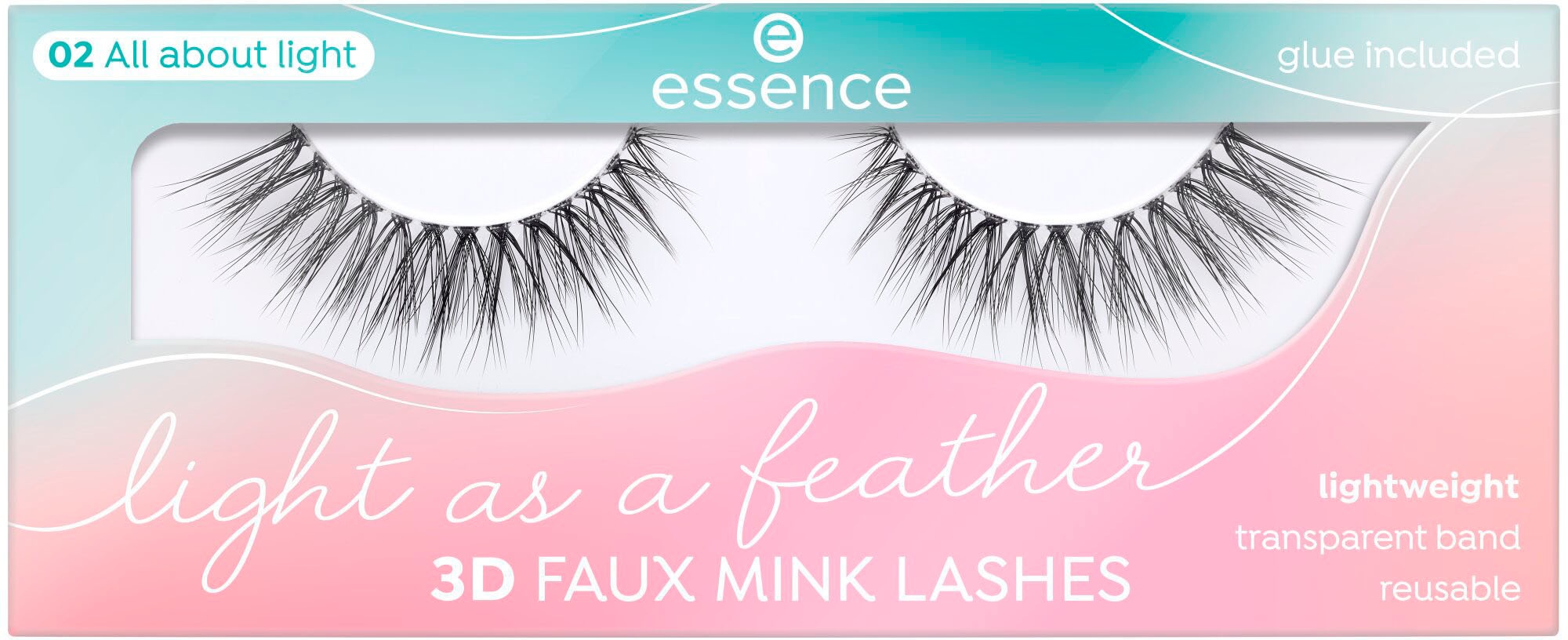 Essence Bandwimpern »Light as a feather 3D faux mink lashes«, (Set, 3 tlg.), mit 3D-Effekt