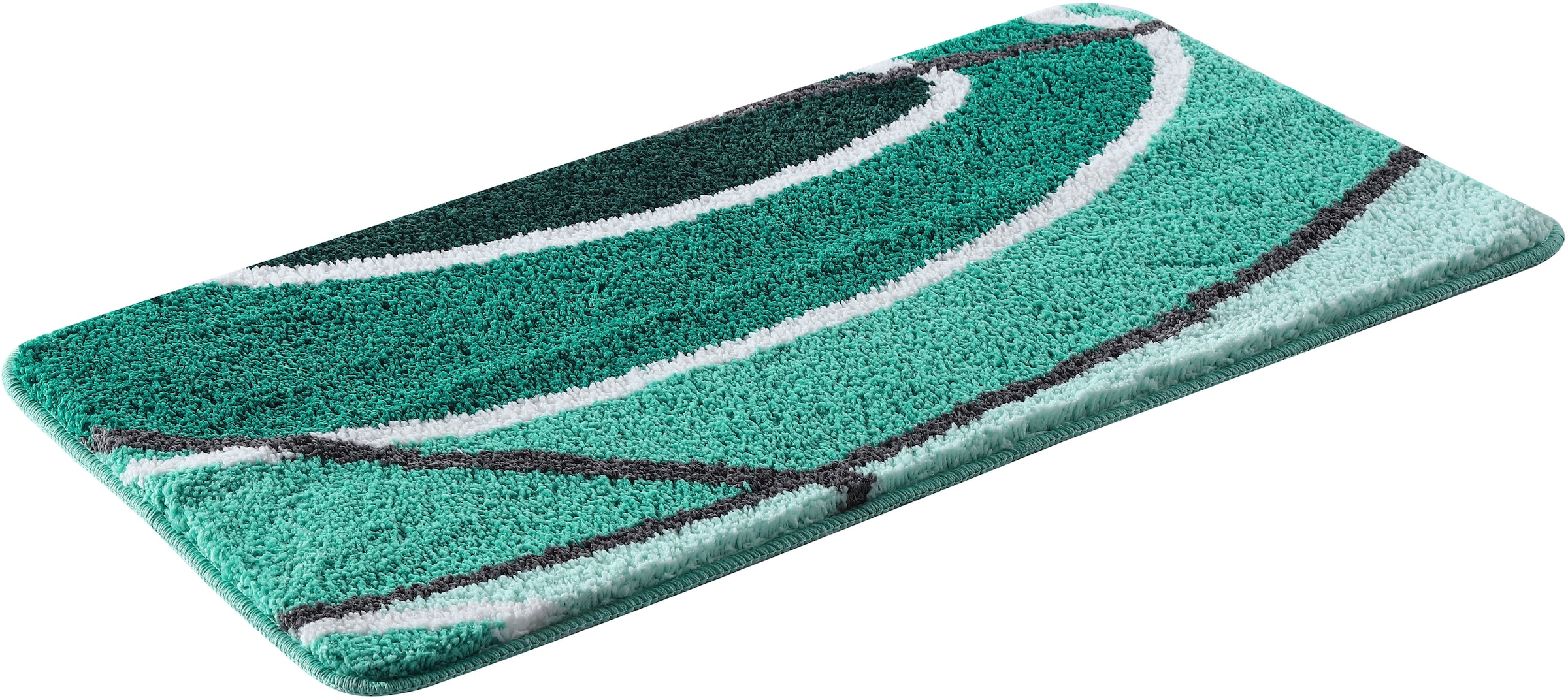 my home Badematte »Juna mit Muster, Badvorleger, Badezimmer Teppich, Duschvorleger« Höhe 20 mm rutschhemmend beschichtet strapazierfähig besonders weich, Design, Badematten, Badteppich