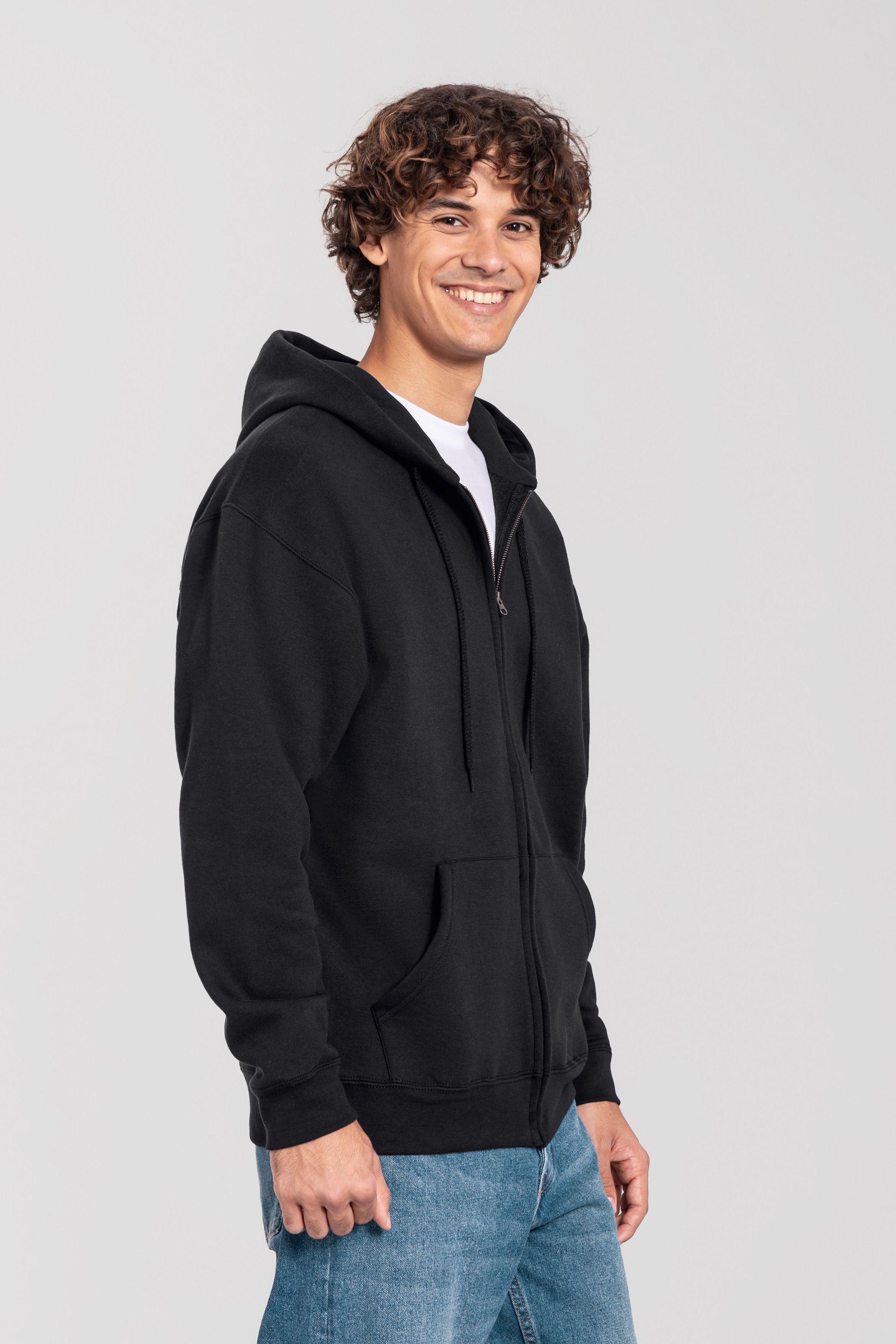 Fruit of the Loom Kapuzensweatjacke »Iconic Premium Hooded Sweat Jacket« mit Kordelzug, meliert, normal geschnitten