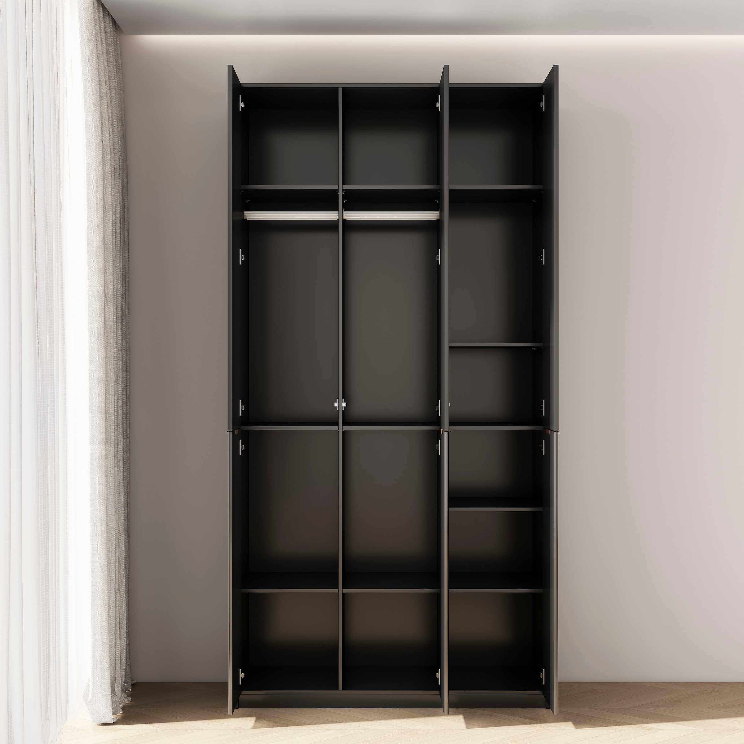 OTTO home Kleiderschrank »Jorella Schlafzimmerschrank Garderobe mit Softclose« eleganter Schlafzimmerschrank Rillendesign Trend Breite 121cm