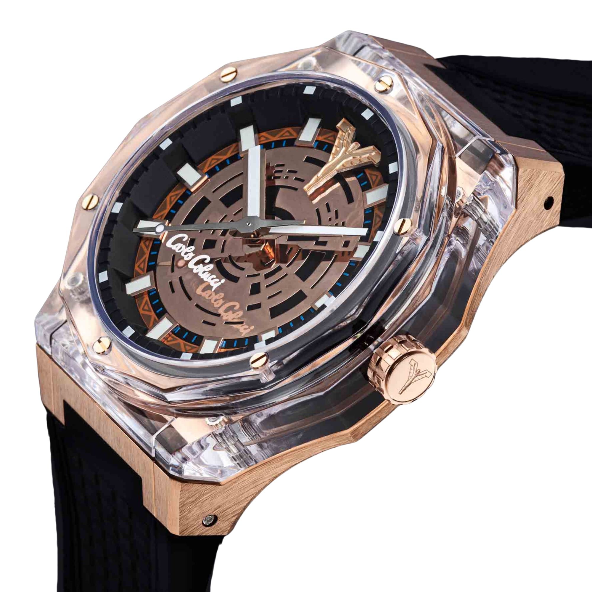 CARLO COLUCCI Quarzuhr »CC504-1« Armbanduhr, Herrenuhr, Silikonarmband, analog