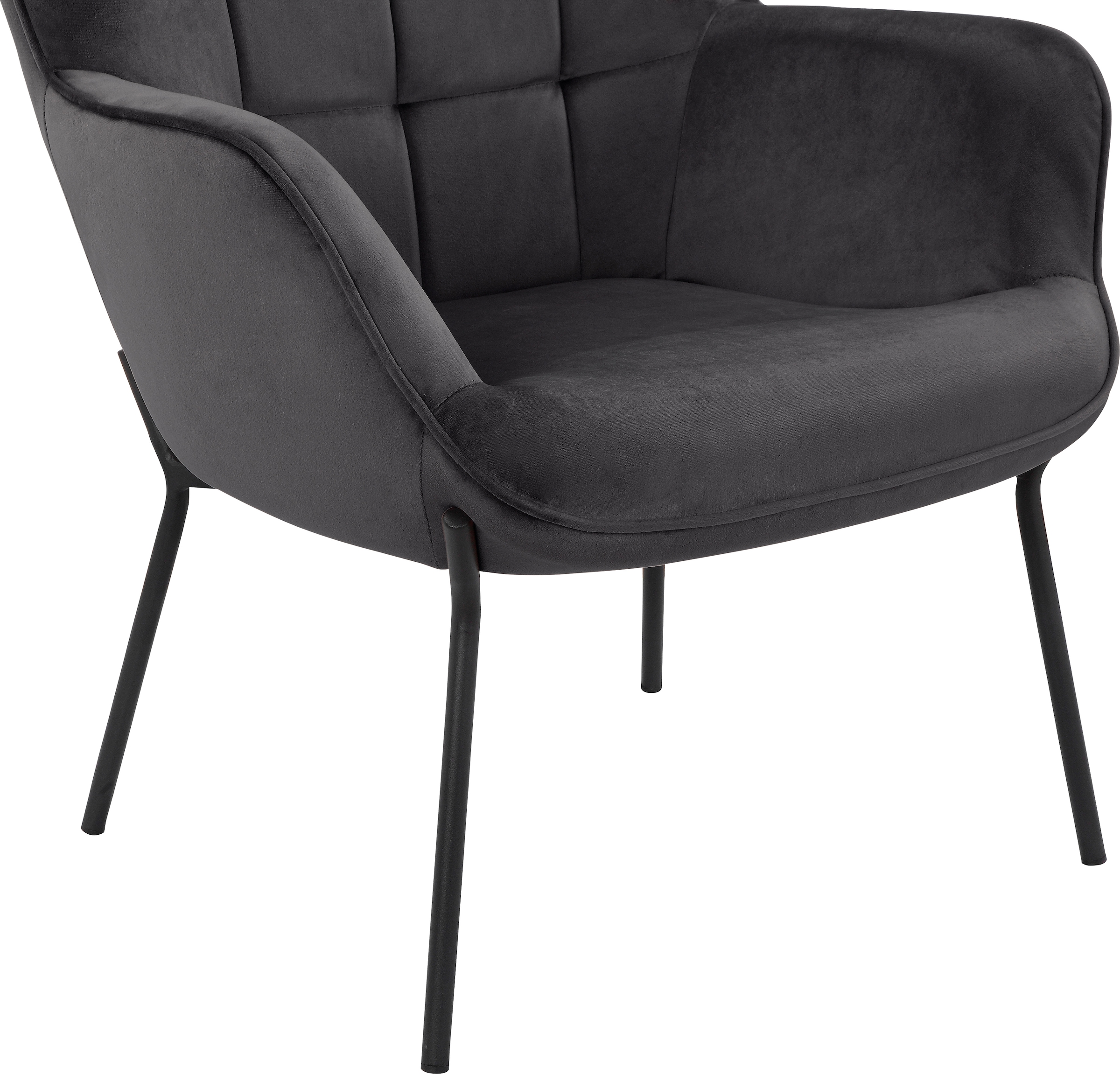 OTTO products Loungesessel »Luukas«, (1 St.), Stoff recyceltes Polyester, Sitz und Rücken gepolstert, Sitzhöhe 46 cm