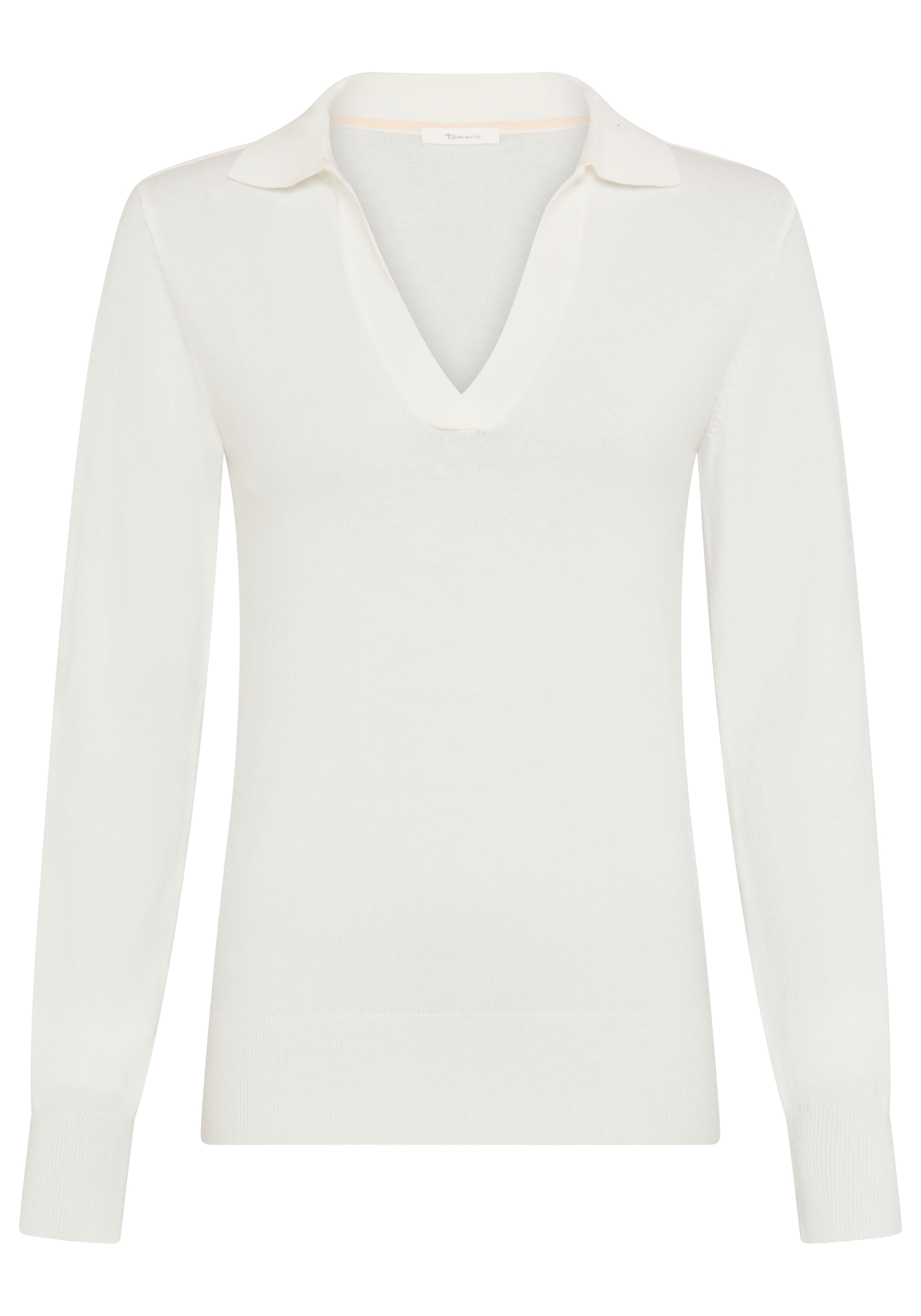 Tamaris Strickpullover »mit Polokragen, figurumspielende Passform, aus Feinstrick« aus weicher Viskosemischung