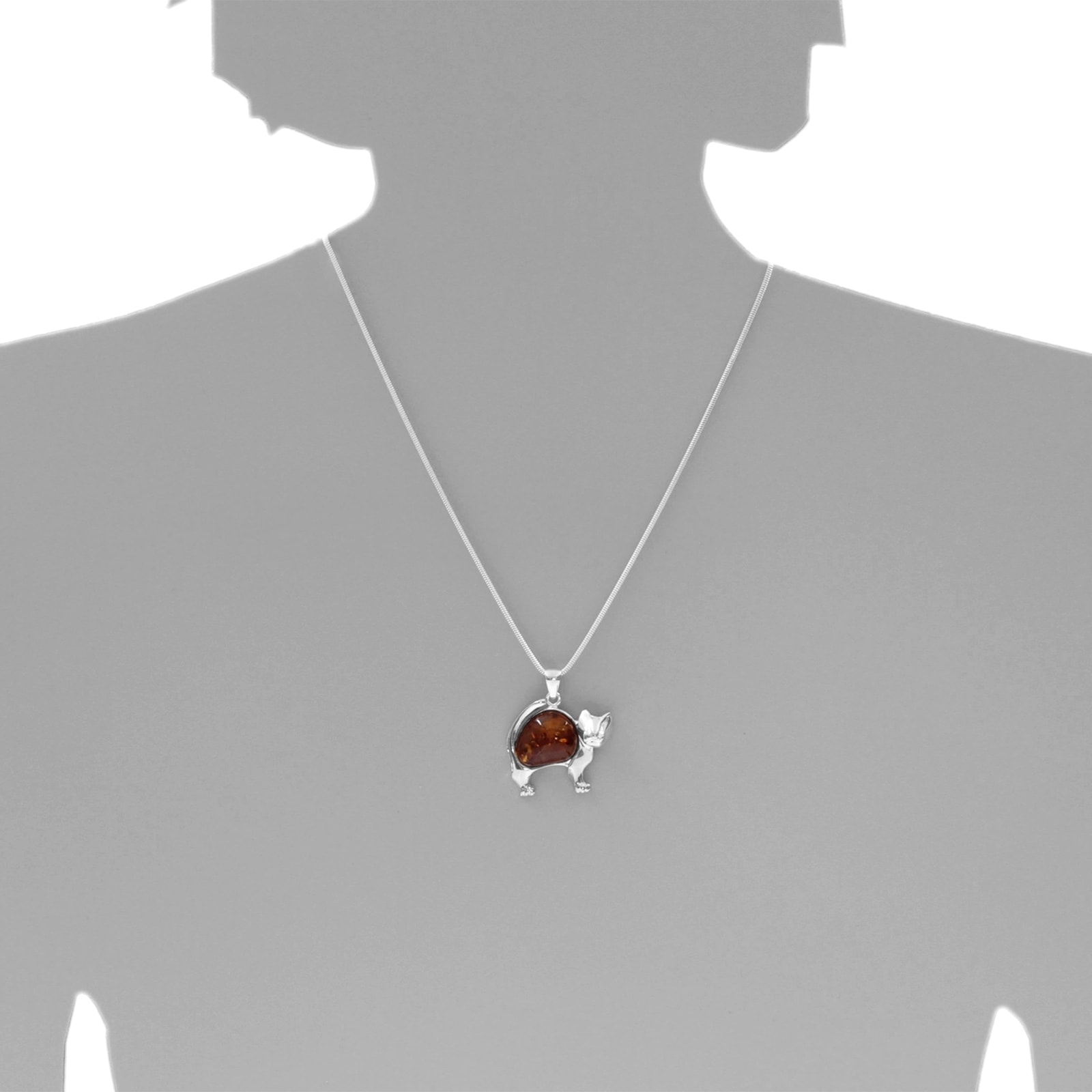 OSTSEE-SCHMUCK Kettenanhänger »- Katze - Silber 925/000 - Bernstein«