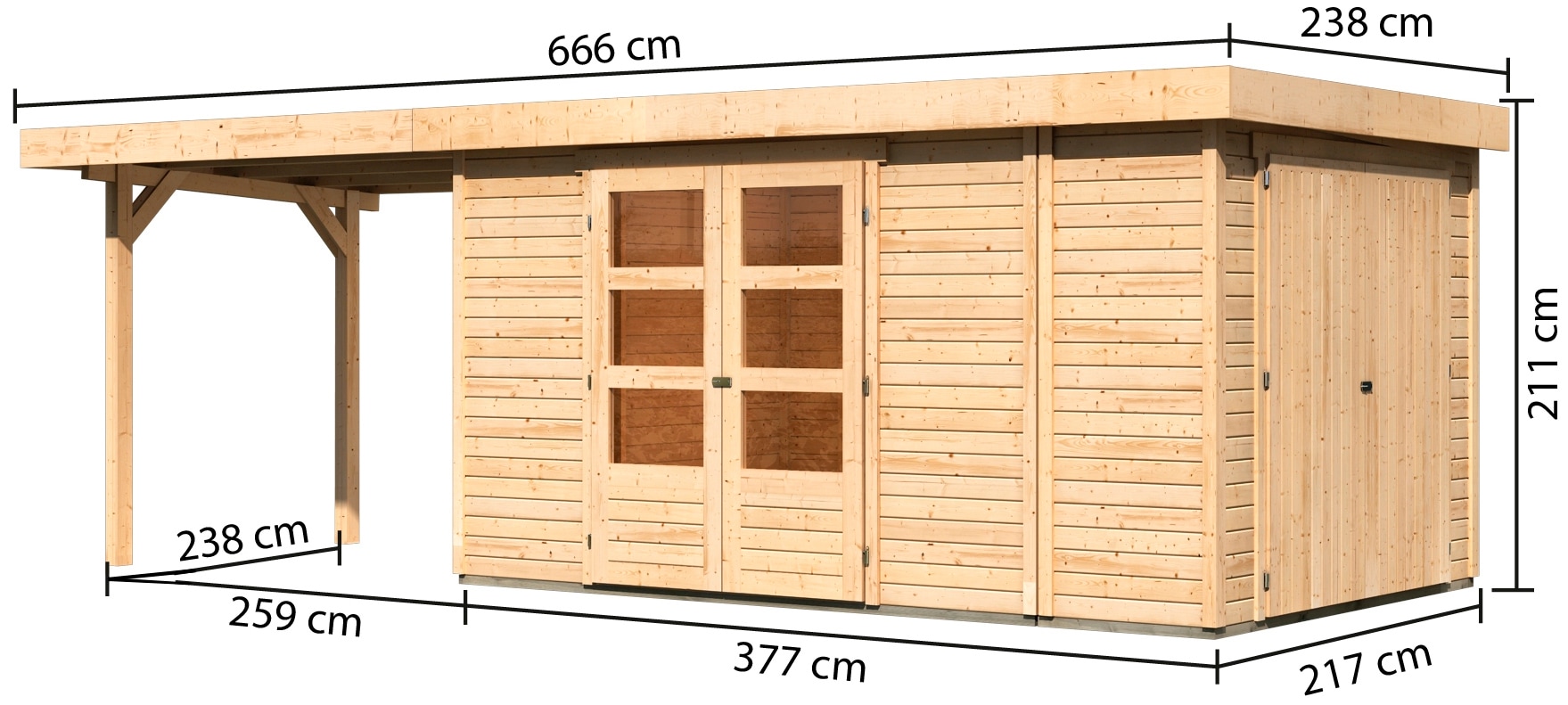 Karibu Gartenhaus »Retola 6«, (Set)