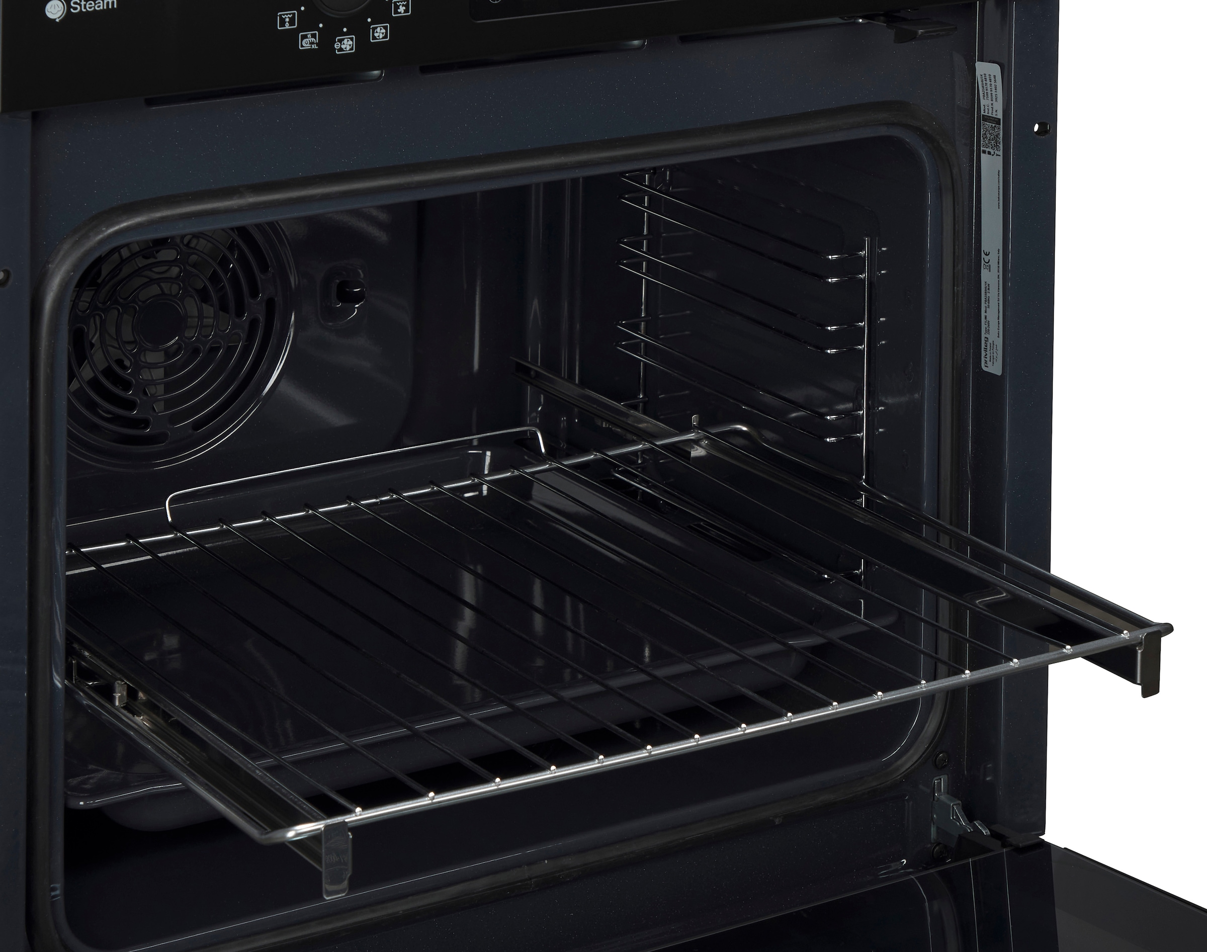 Privileg Einbaubackofen  »PBA2S85HU1K«, mit Teilauszug, Hydrolyse, Schonendes Garen dank des Turn&Go Dampfprogrammes für beste Ergebnisse
