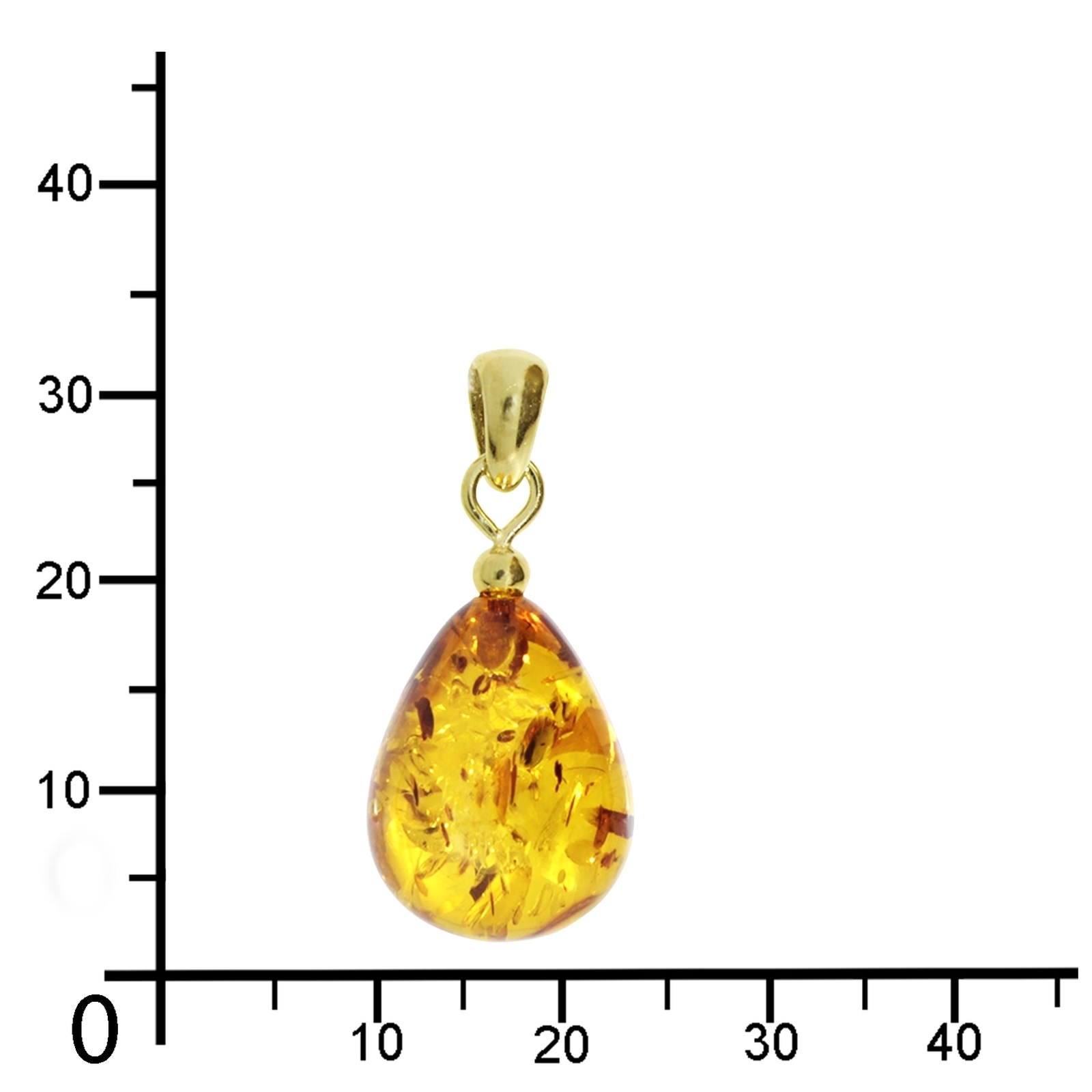 OSTSEE-SCHMUCK Kettenanhänger »- Tropfen ca. 20 mm lang - Gold 585/000 - Bernstein -,«