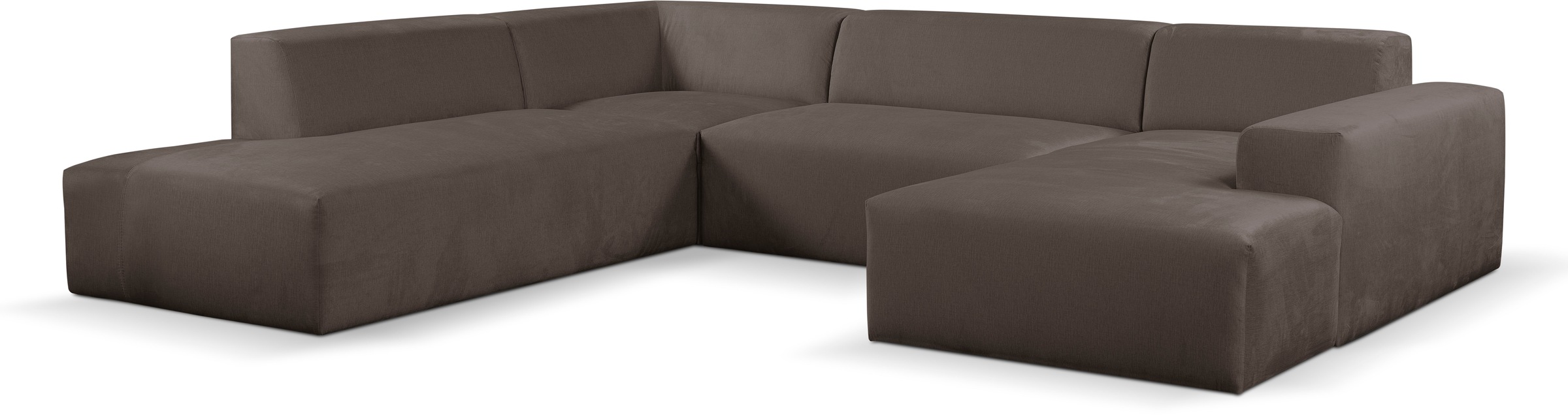 WERK2 Wohnlandschaft »Zeus-U, viel Platz, Breite 330 cm, modern und zeitlos« Curvy Trend Wohnlandschaft mit urbaner Optik auch in weichem Cord