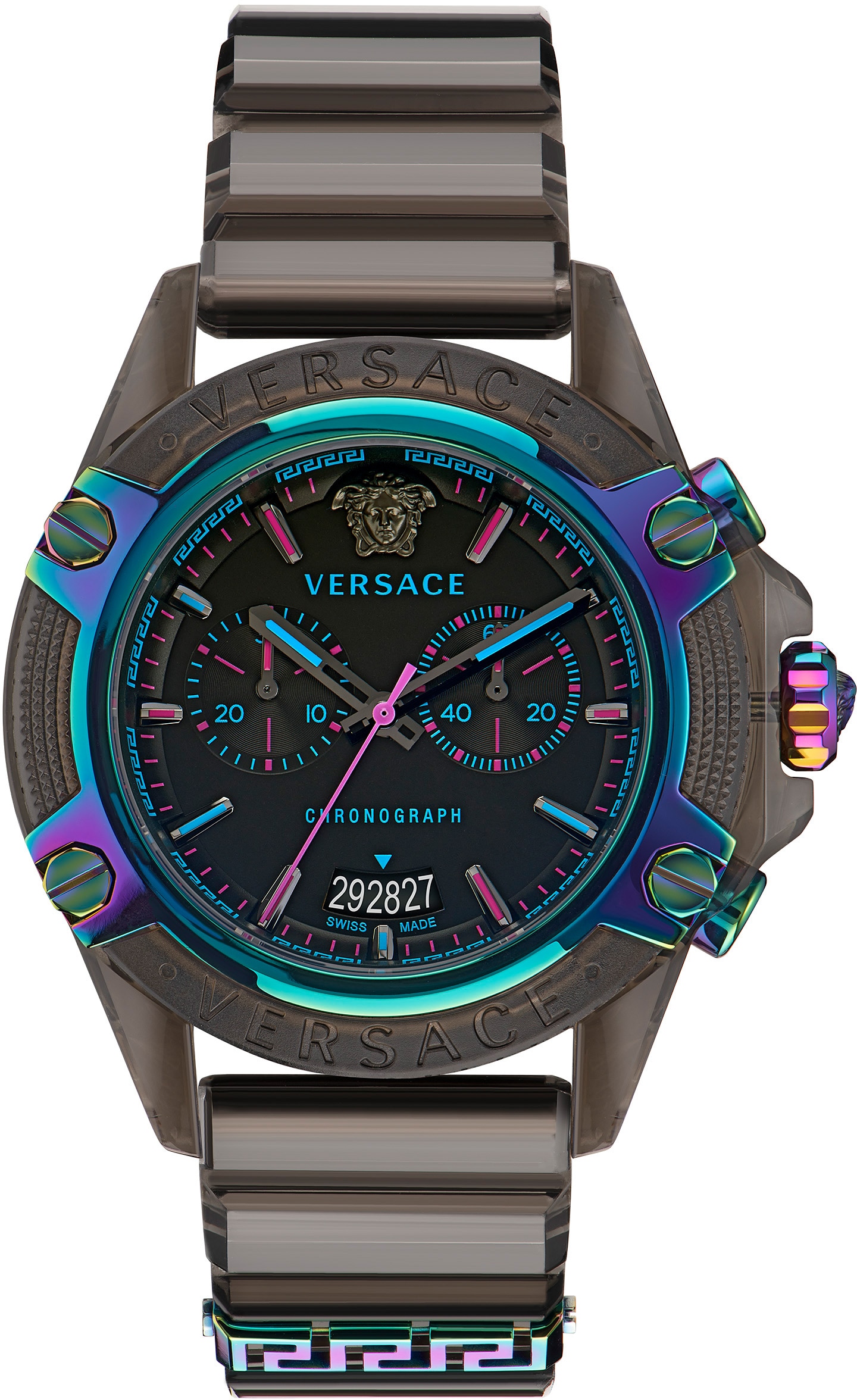 Versace Chronograph »ICON ACTIVE, VEZ701022«, Quarzuhr, Armbanduhr, Herrenuhr, Saphirglas, Stoppfunktion, Swiss Made