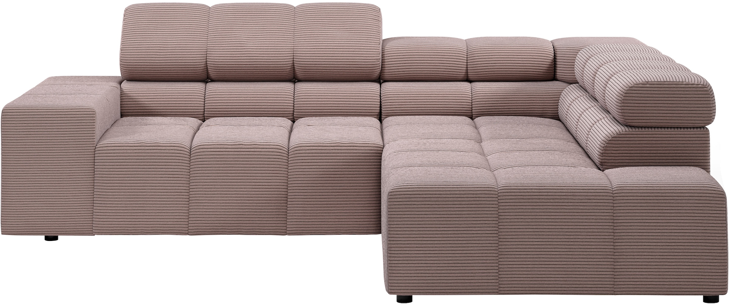 INOSIGN Ecksofa »Ancona, incl. Kopfteilverstellung + 3 Zierkissen, L-Form, Breite 249cm«, wahlweise motorische Sitztiefenverstellung, B/T(H: 249/215/70 cm