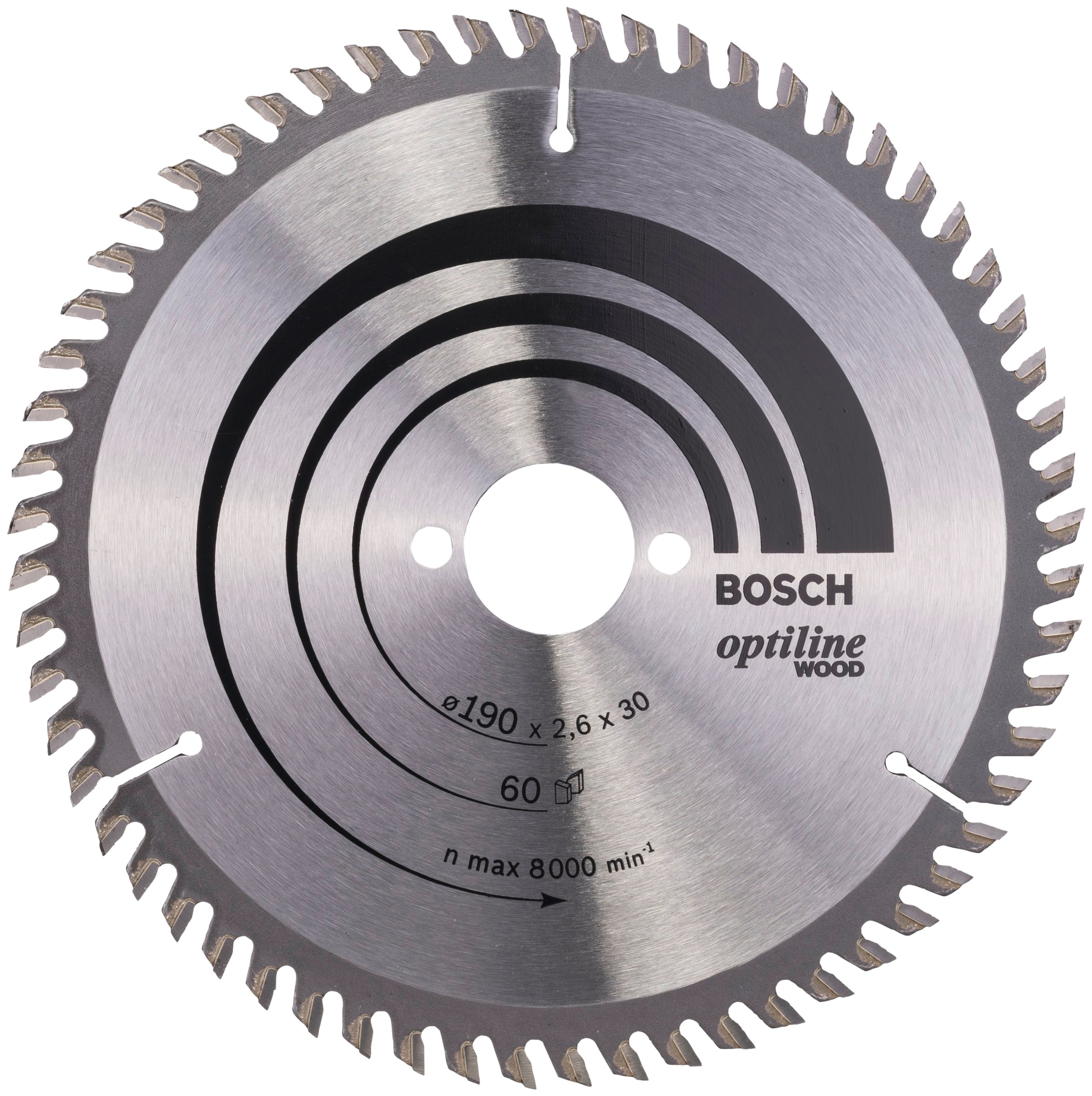 Bosch Professional Kreissägeblatt »Optiline Wood«, 190 x 30 x 2,6 mm, 60